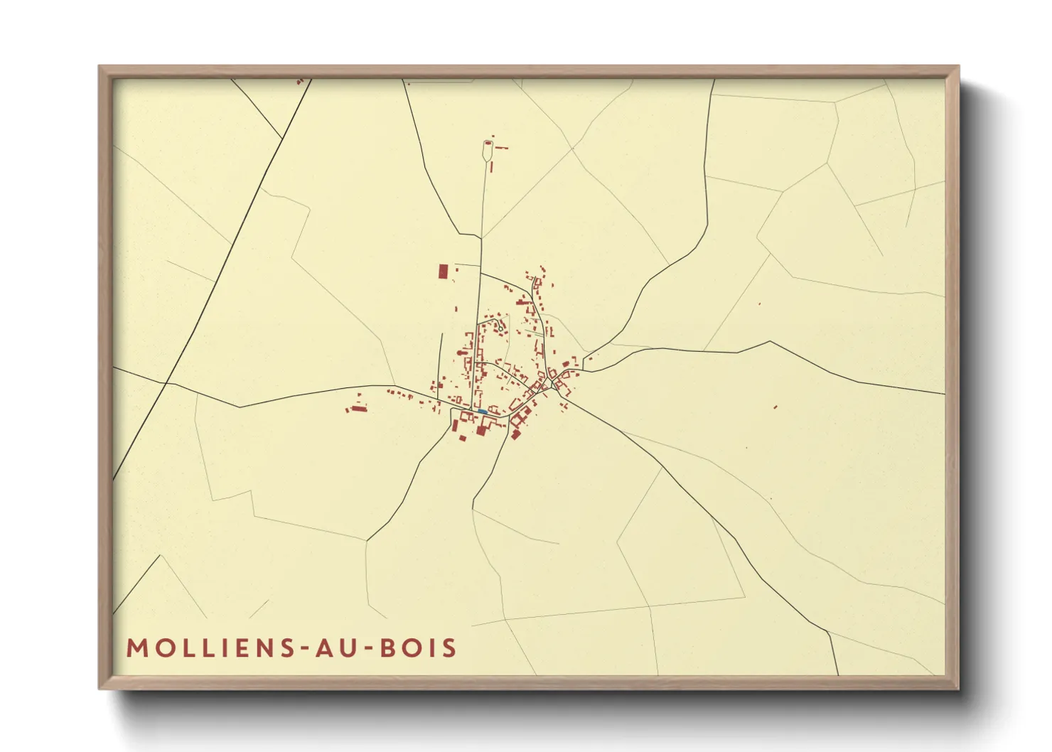 Une affiche de carte sur Molliens-au-Bois