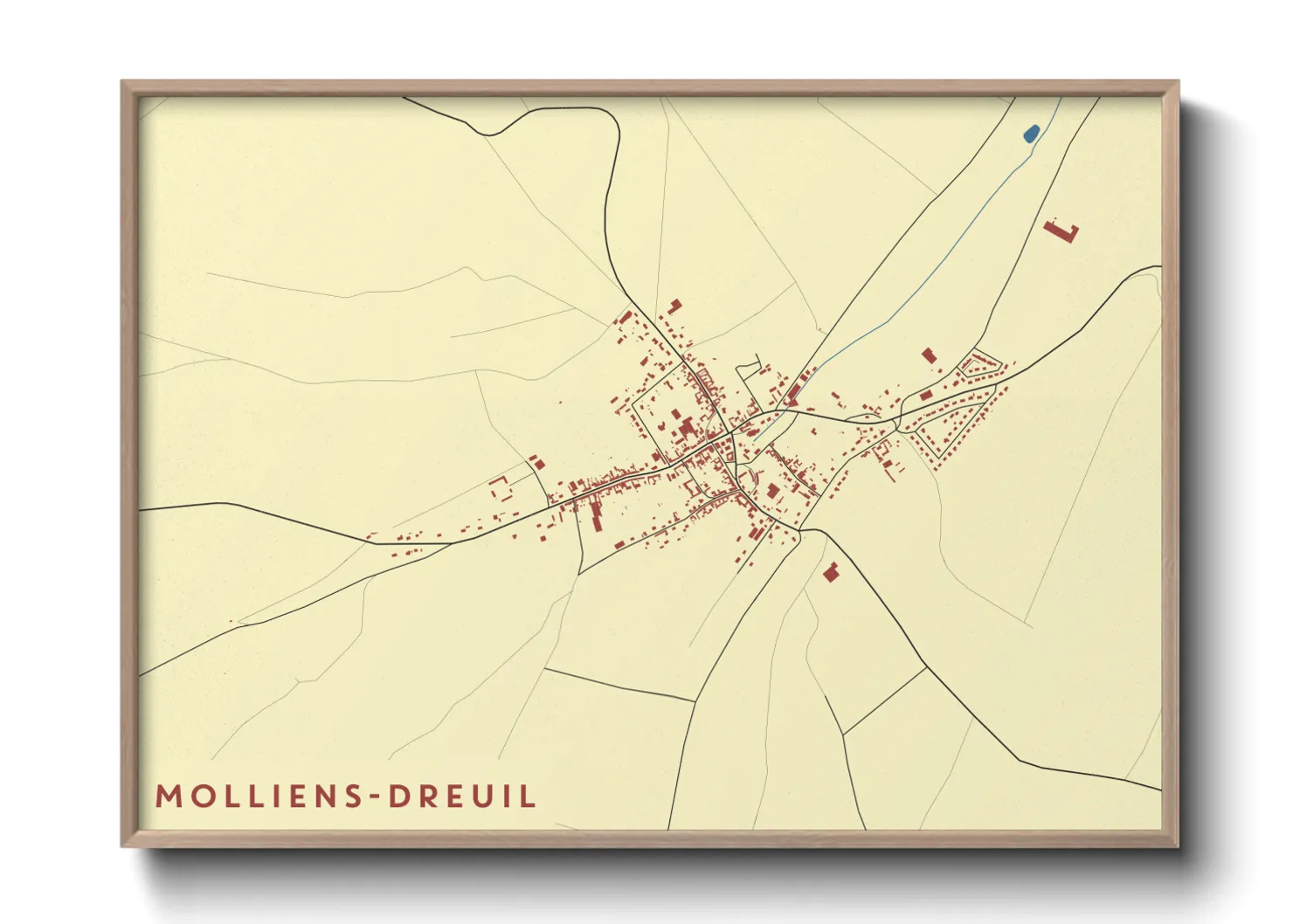 Une affiche de carte sur Molliens-Dreuil