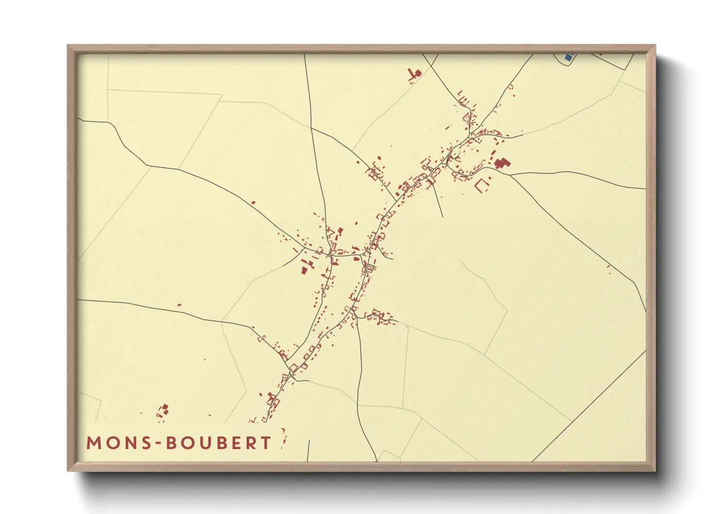 Une affiche de carte sur Mons-Boubert