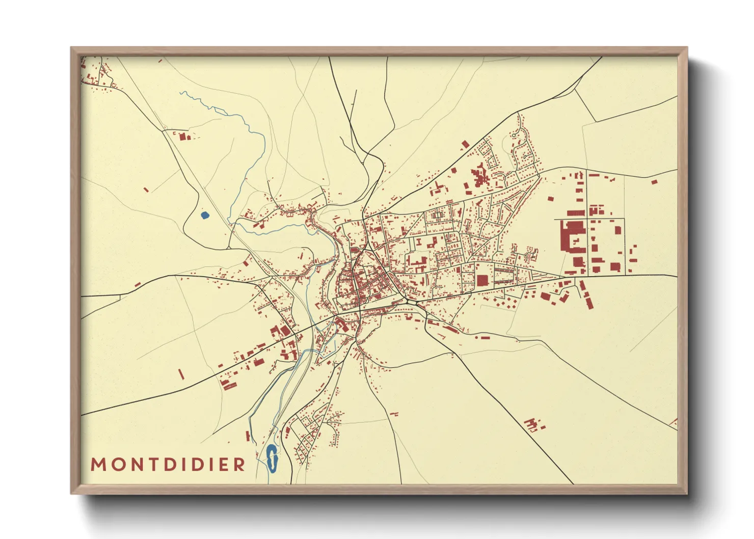 Une affiche de carte sur Montdidier