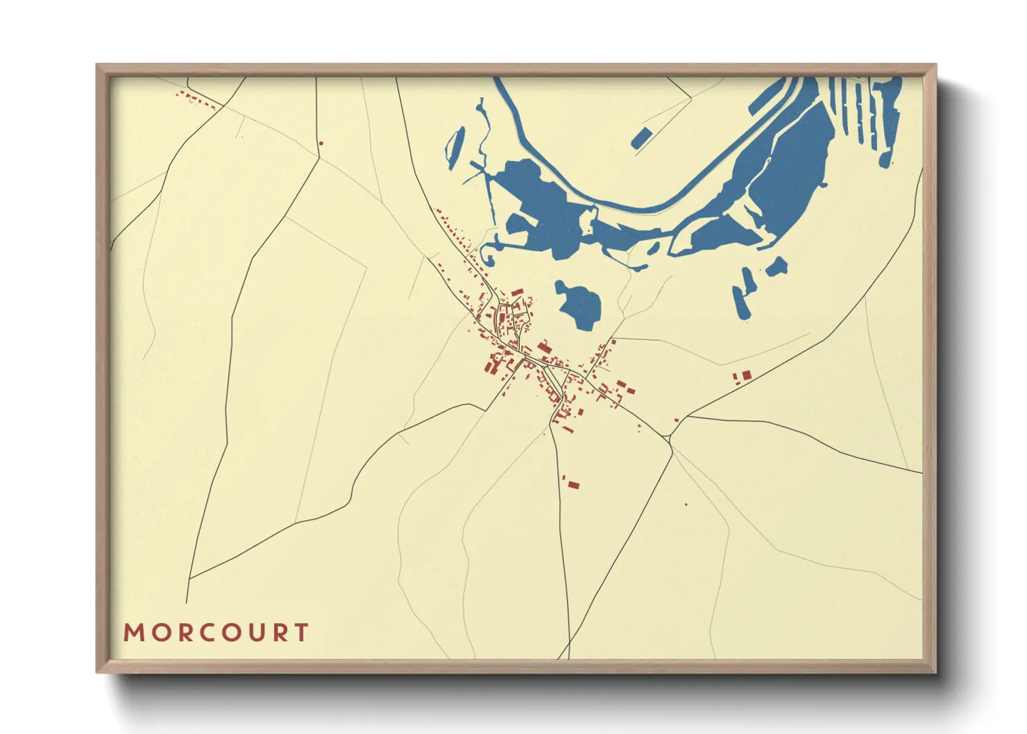 Une affiche de carte sur Morcourt