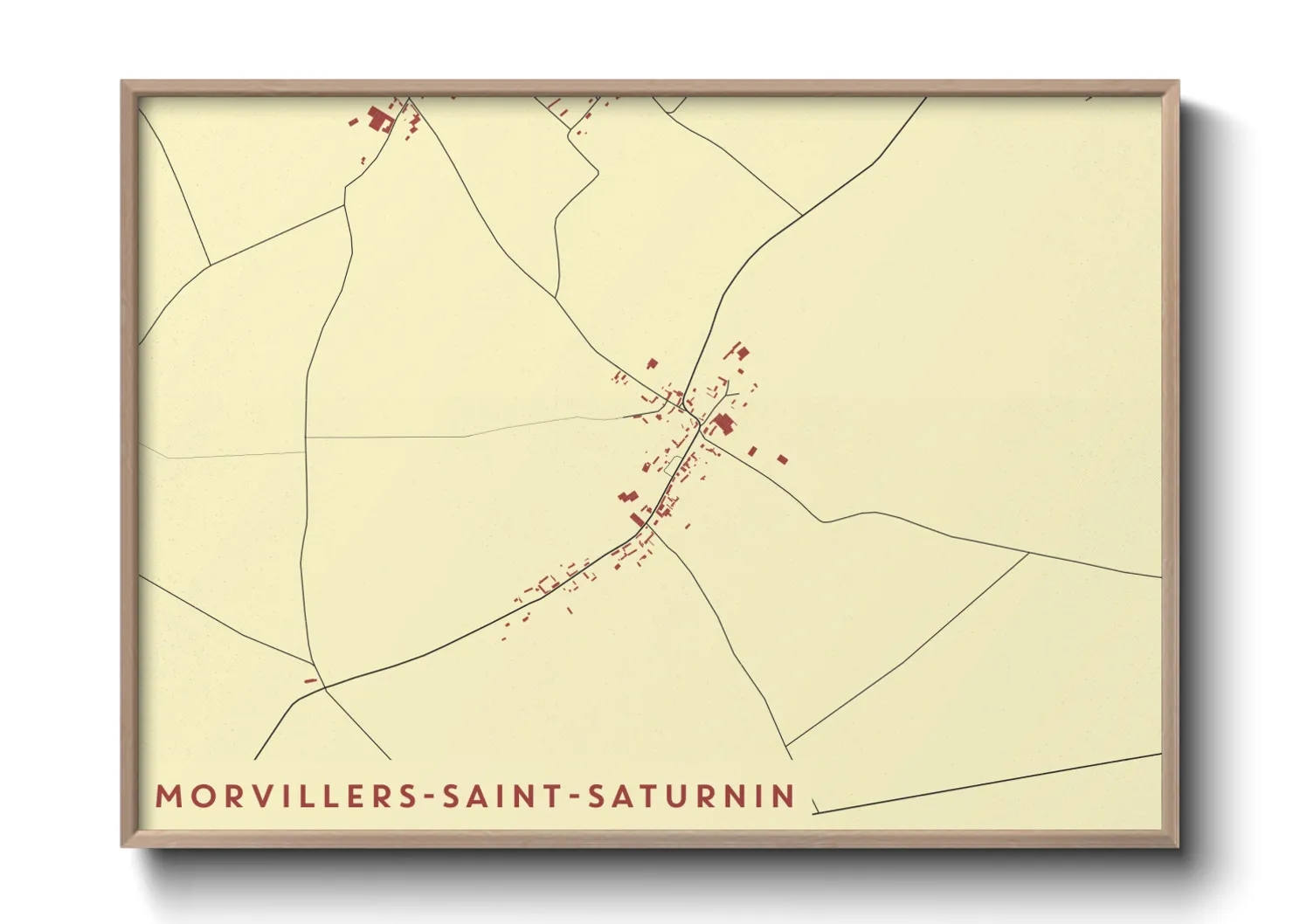 Une affiche de carte sur Morvillers-Saint-Saturnin