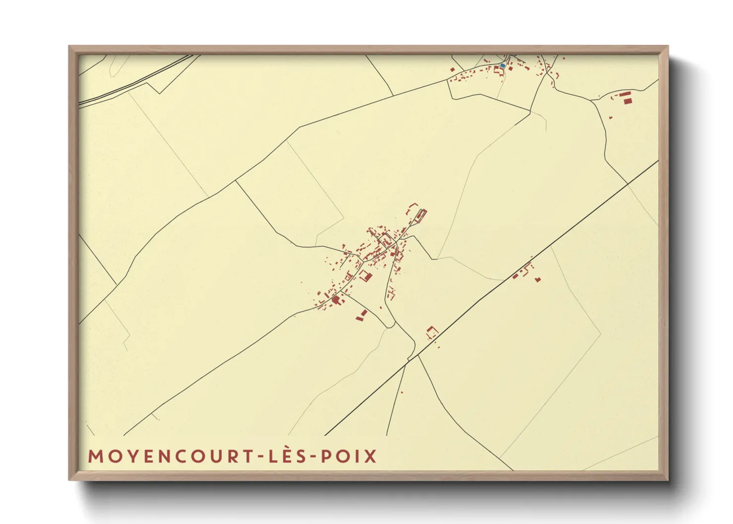 Une affiche de carte sur Moyencourt-lès-Poix
