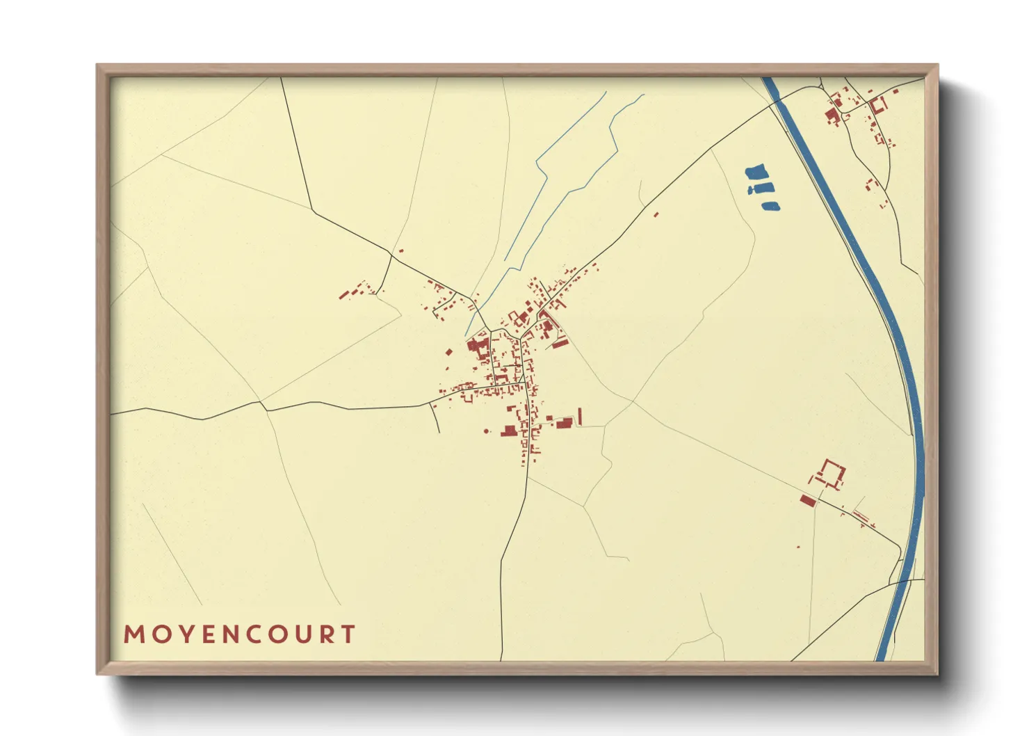 Une affiche de carte sur Moyencourt