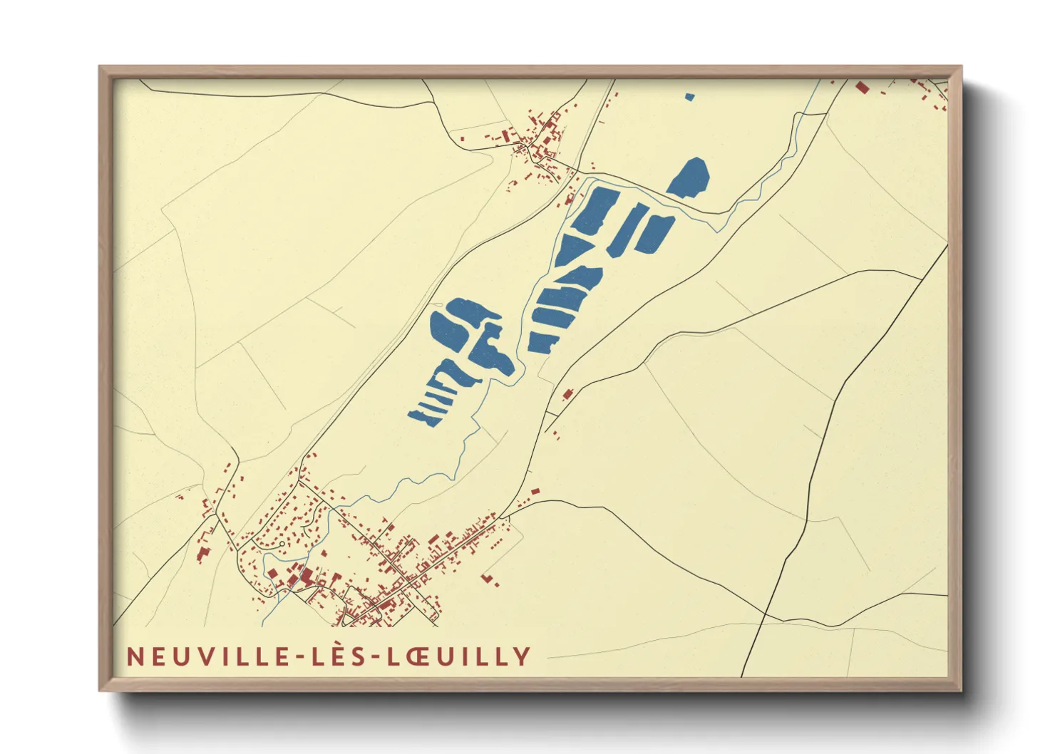 Une affiche de carte sur Neuville-lès-Lœuilly