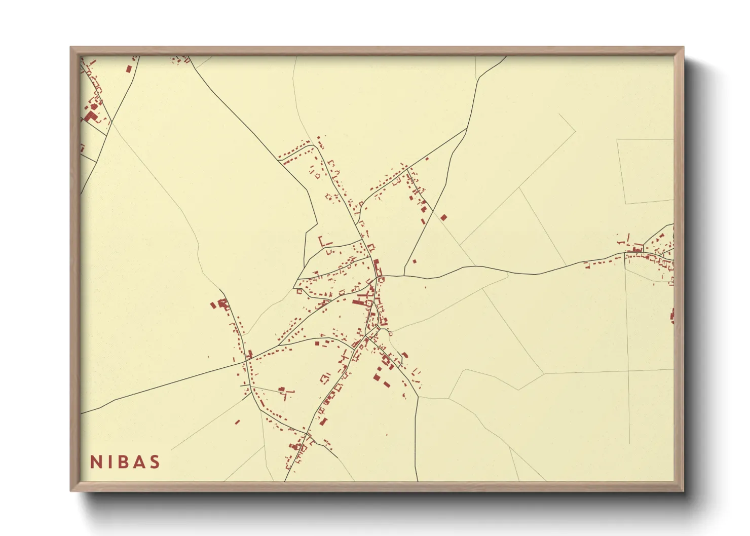 Une affiche de carte sur Nibas