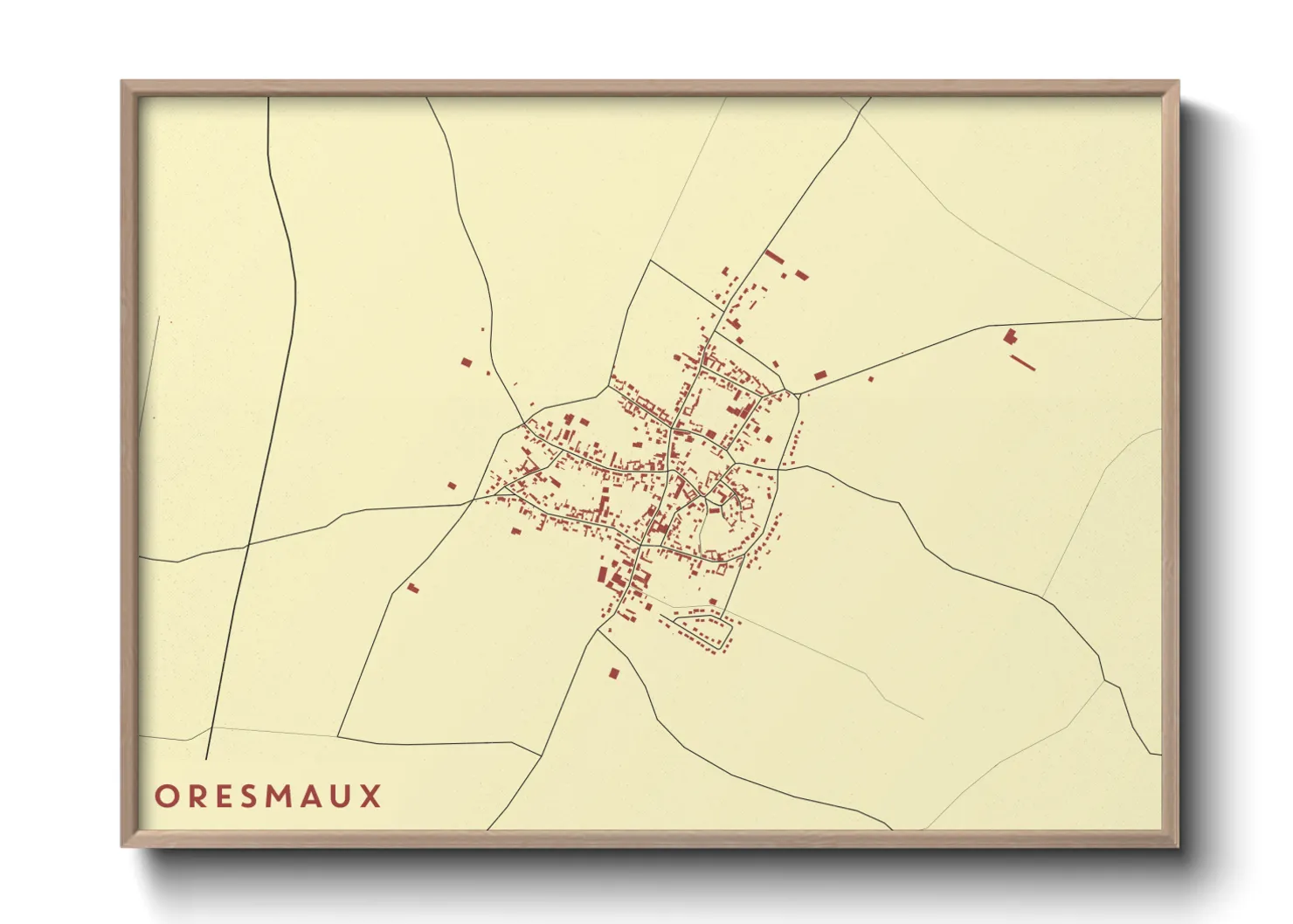 Une affiche de carte sur Oresmaux