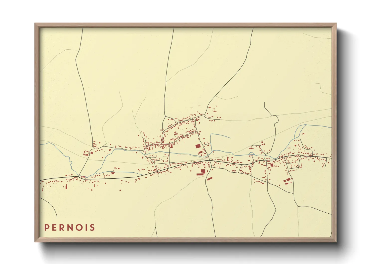 Une affiche de carte sur Pernois