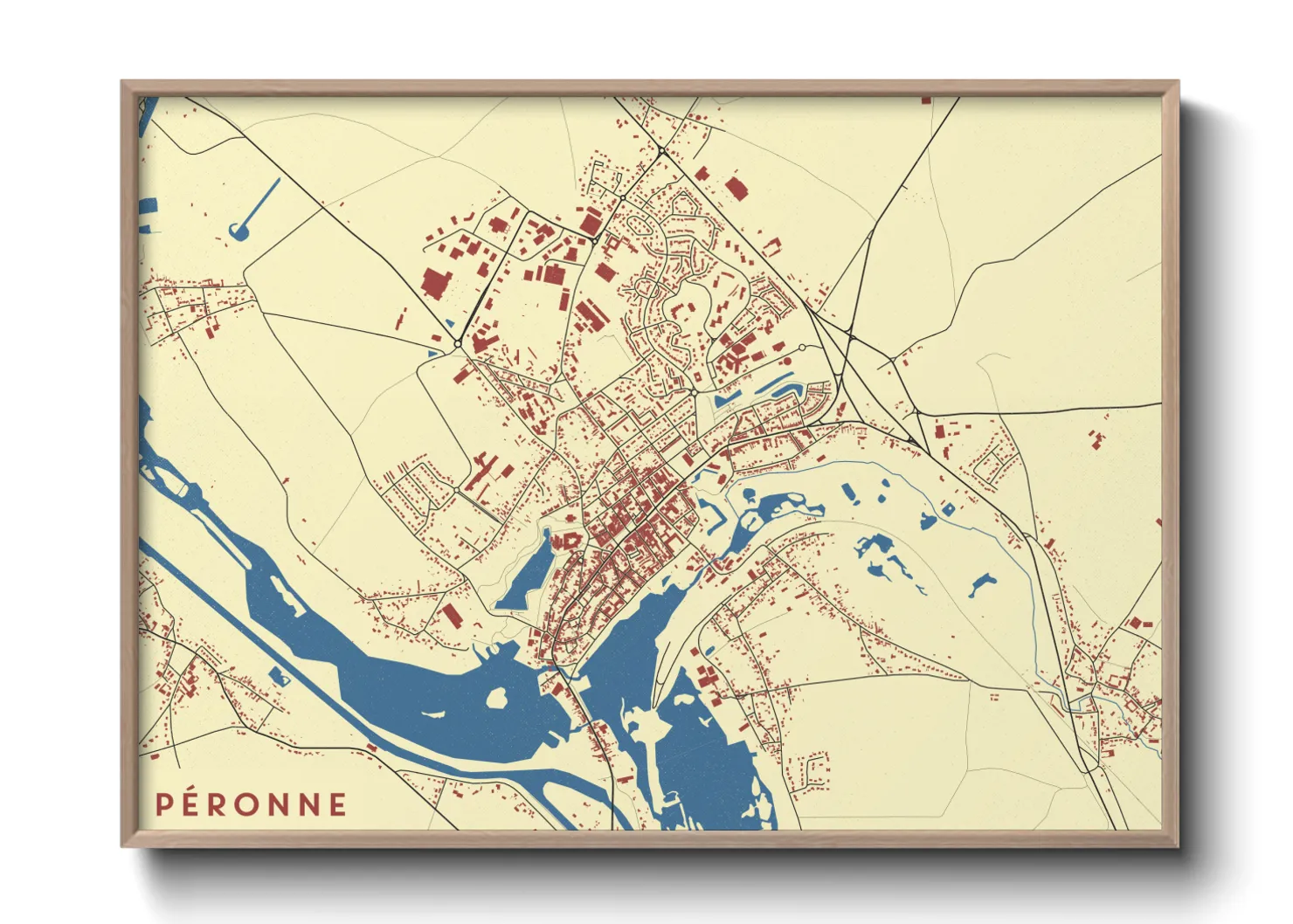 Une affiche de carte sur Péronne