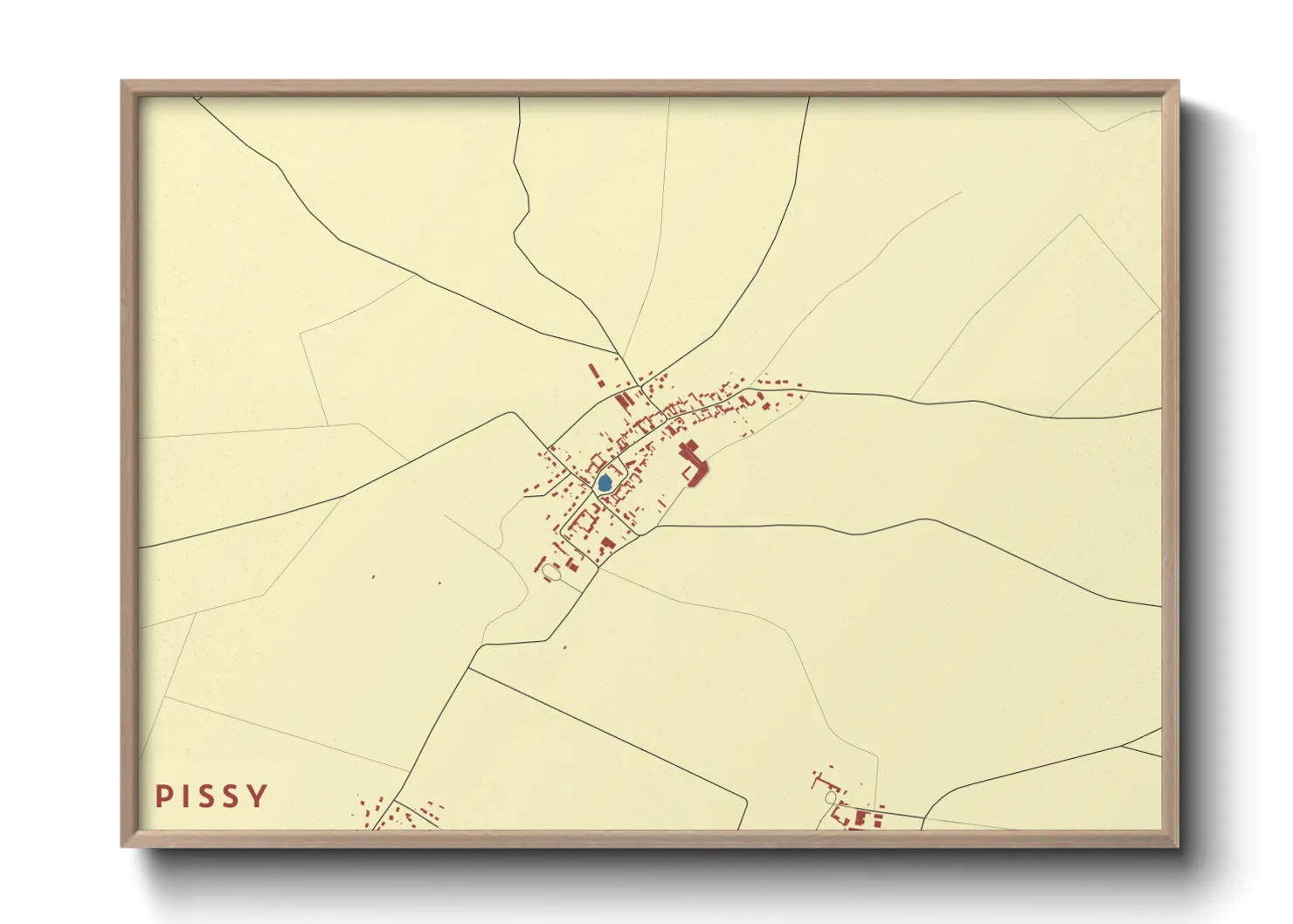 Une affiche de carte sur Pissy