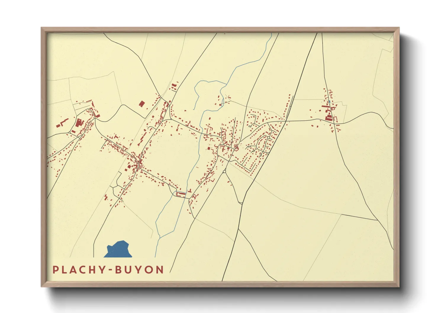 Une affiche de carte sur Plachy-Buyon