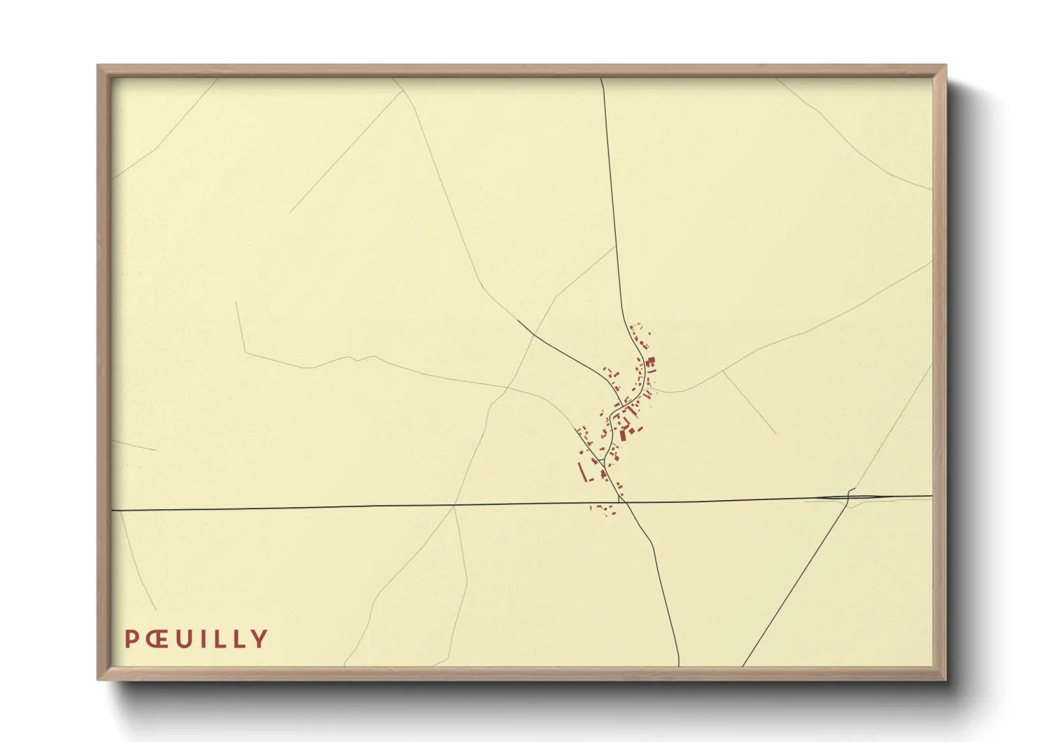 Une affiche de carte sur Pœuilly