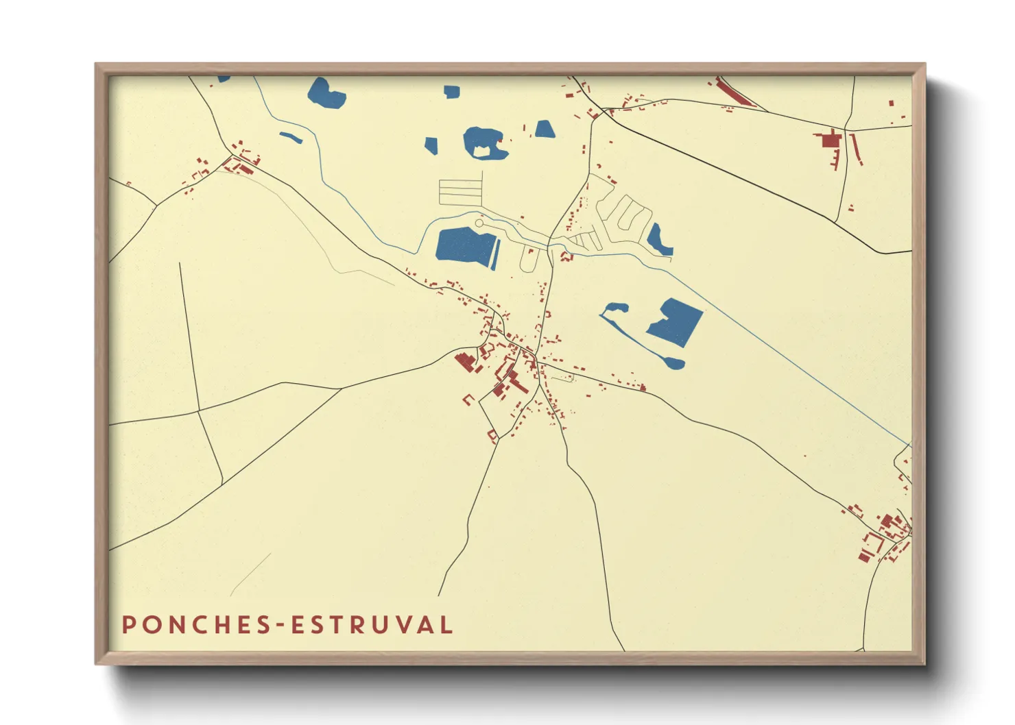 Une affiche de carte sur Ponches-Estruval
