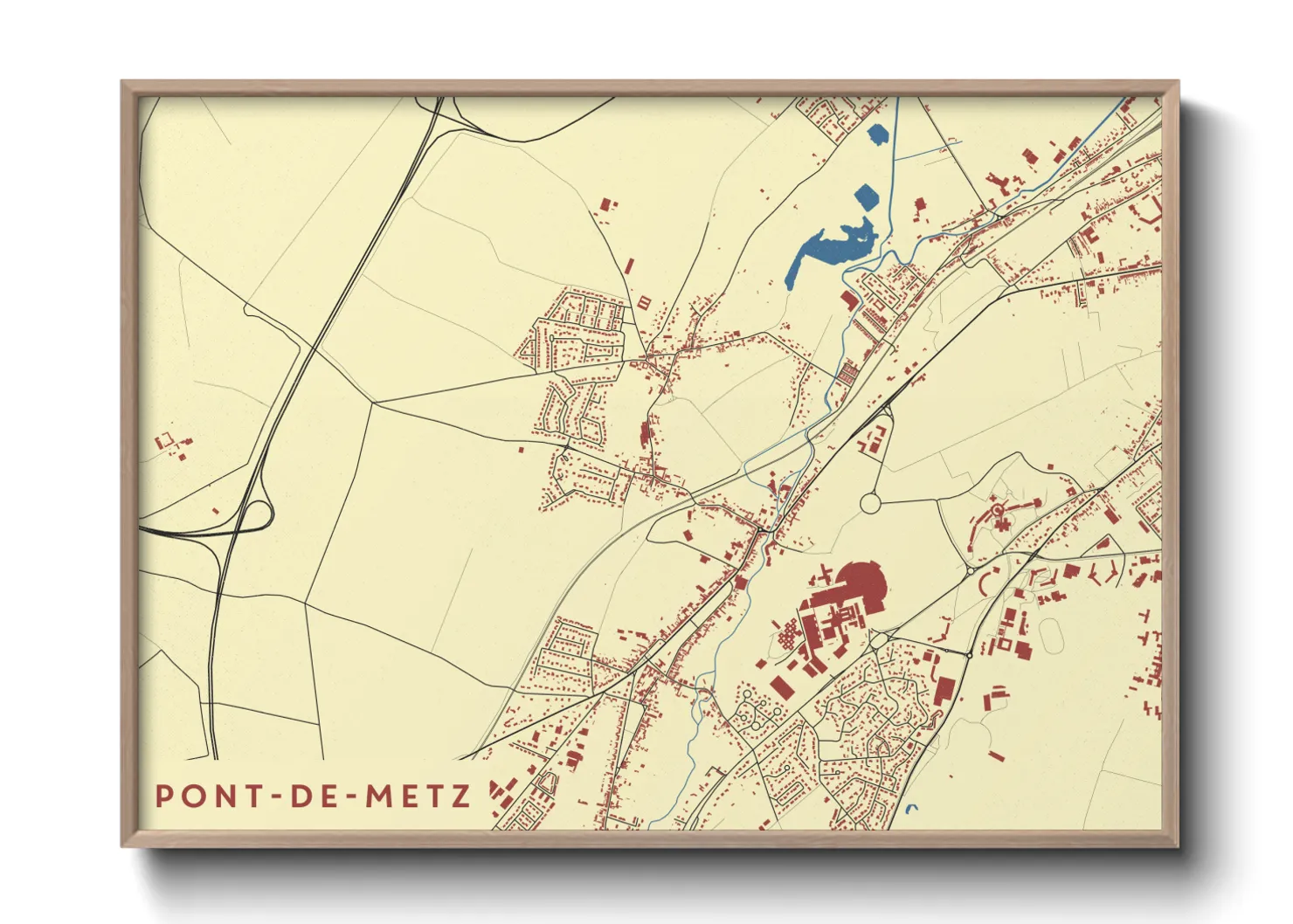 Une affiche de carte sur Pont-de-Metz