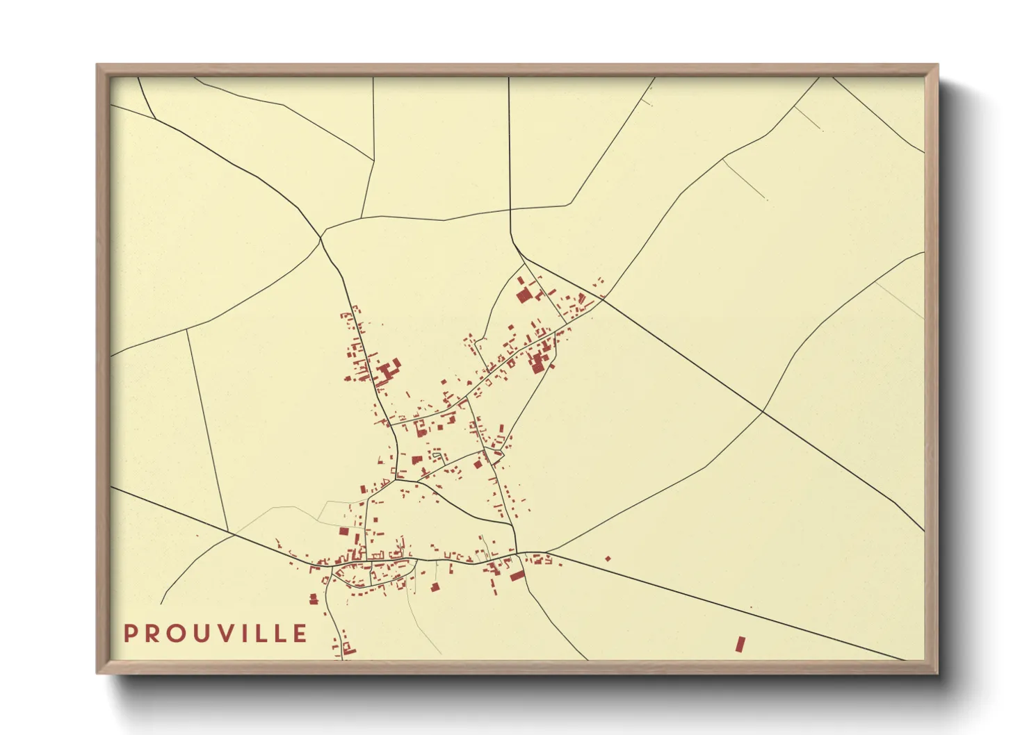 Une affiche de carte sur Prouville