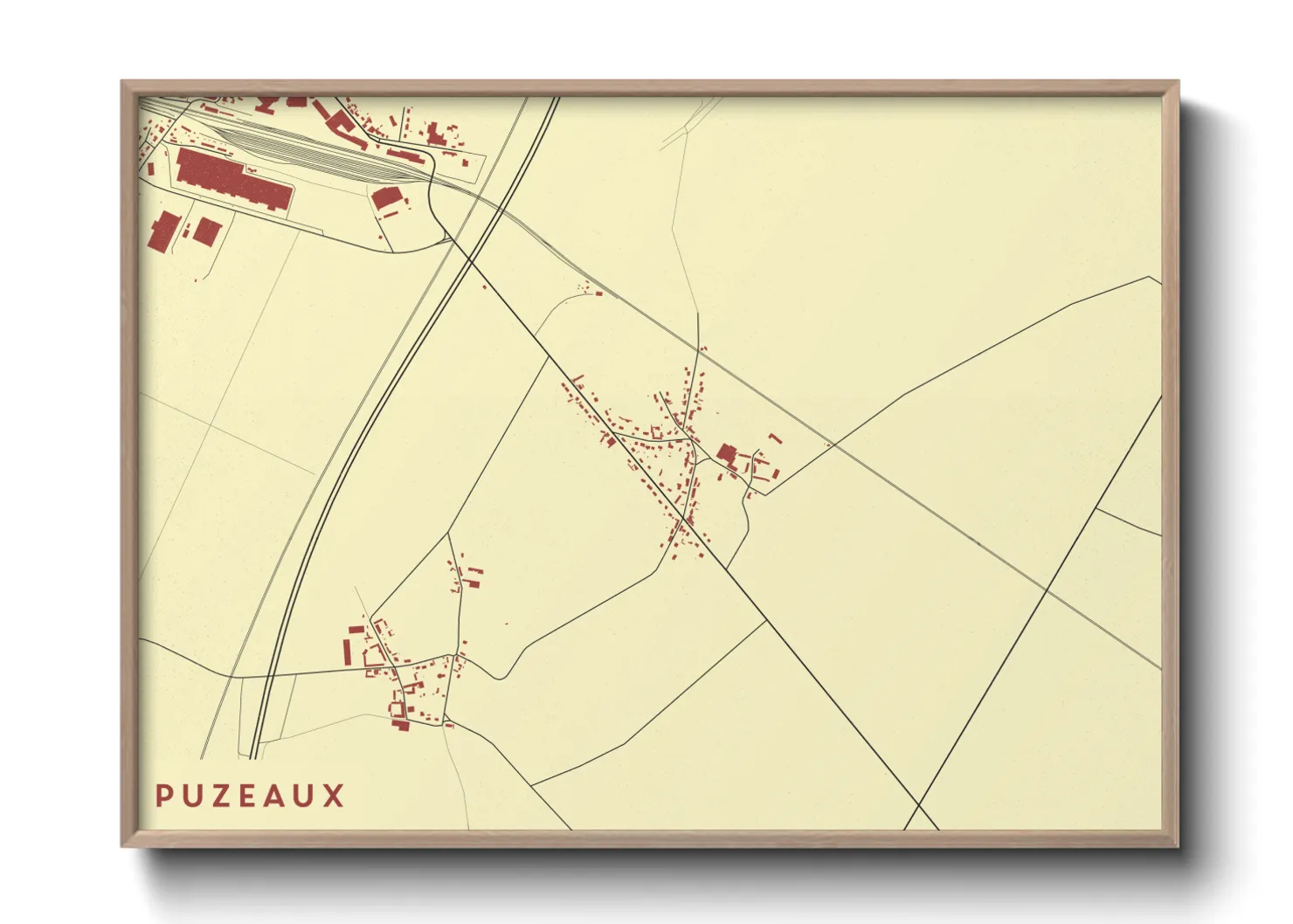 Une affiche de carte sur Puzeaux