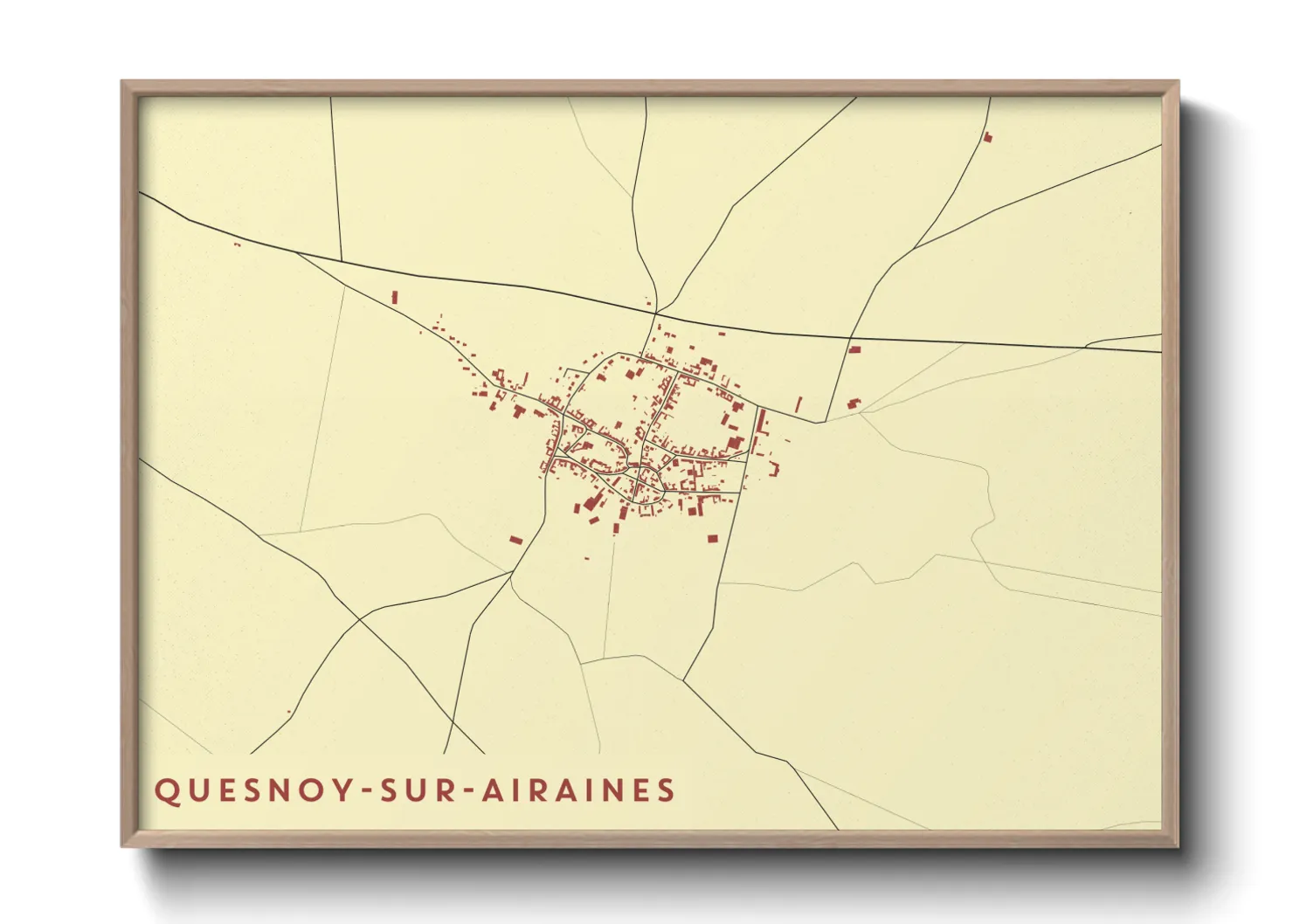 Une affiche de carte sur Quesnoy-sur-Airaines