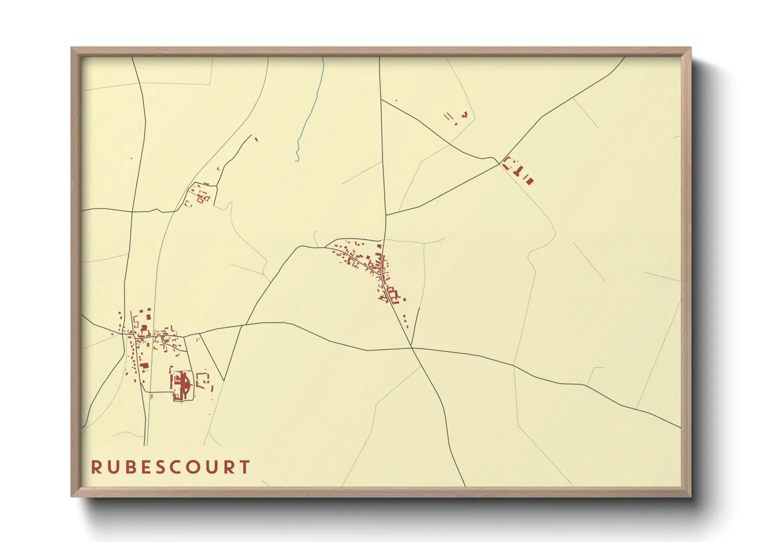 Une affiche de carte sur Rubescourt