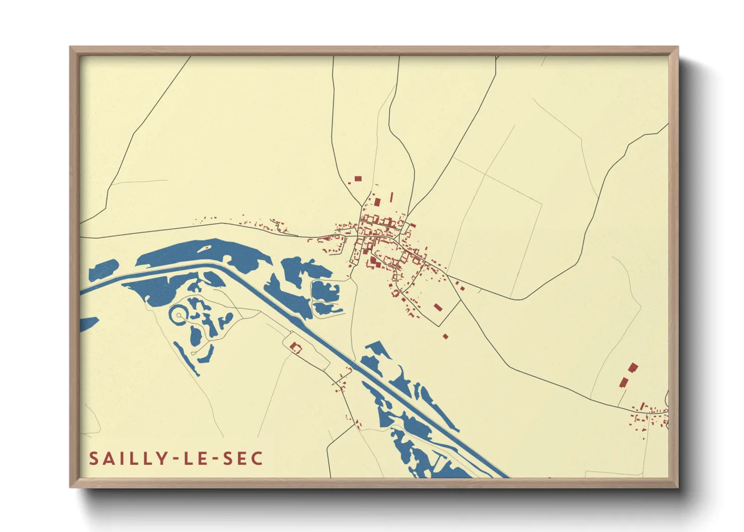 Une affiche de carte sur Sailly-le-Sec