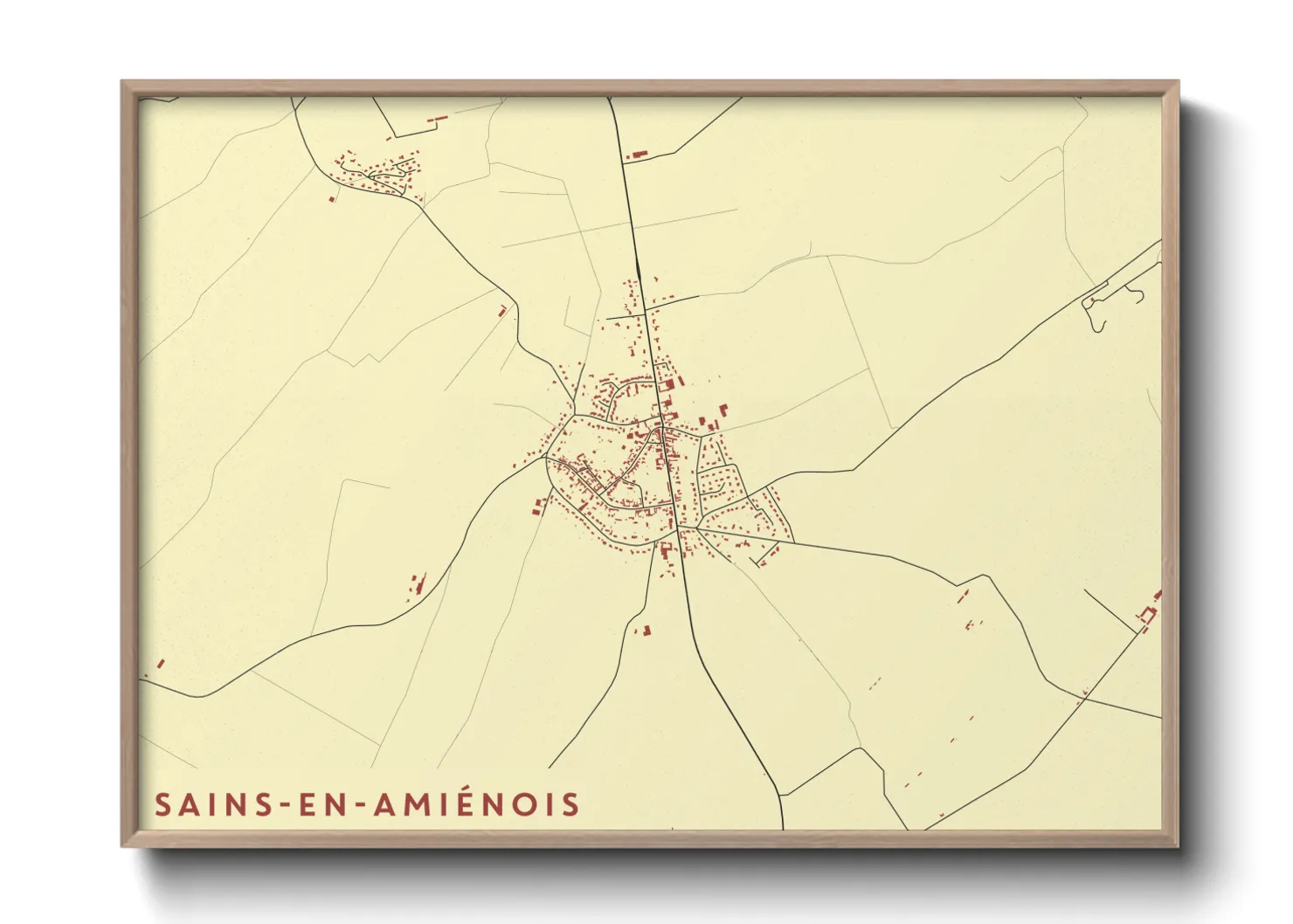 Une affiche de carte sur Sains-en-Amiénois