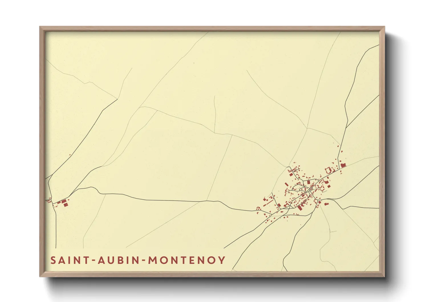 Une affiche de carte sur Saint-Aubin-Montenoy
