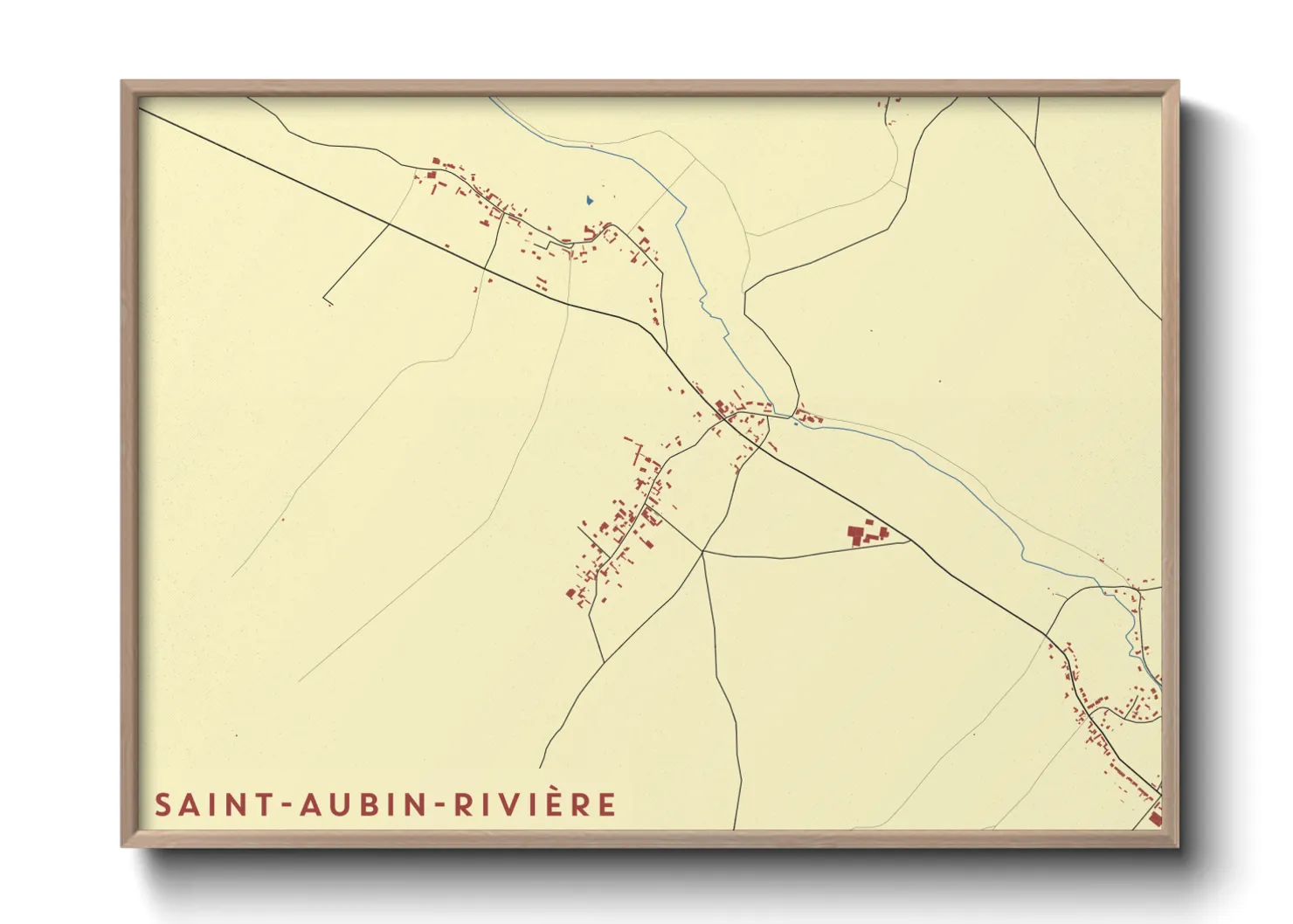 Une affiche de carte sur Saint-Aubin-Rivière