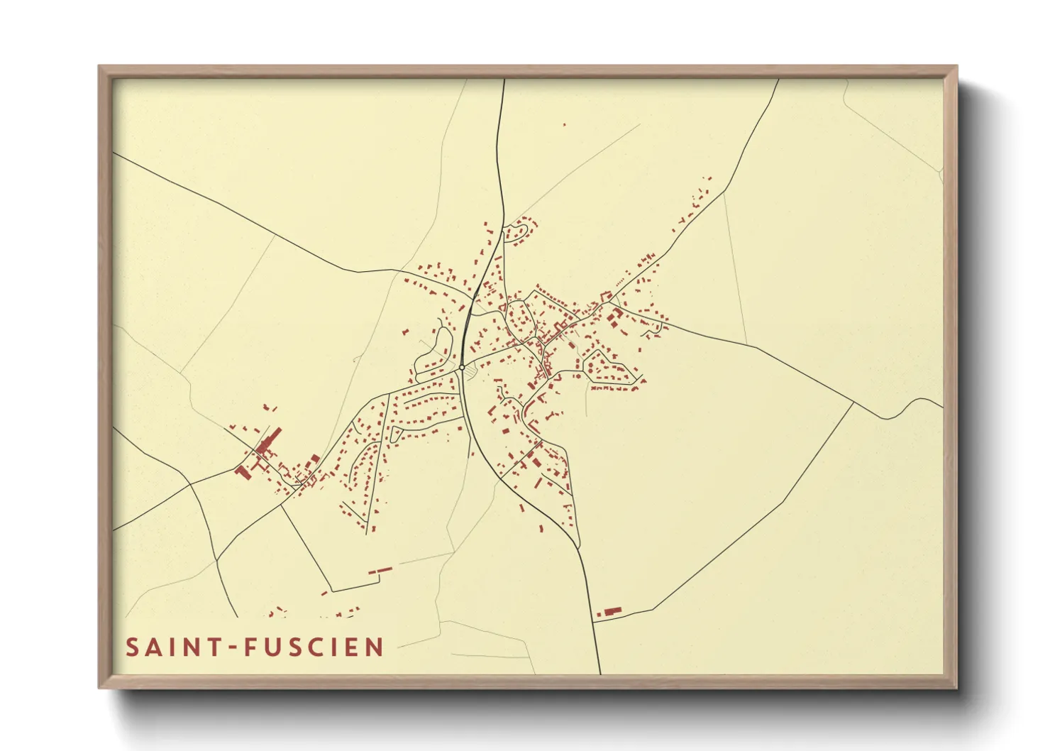 Une affiche de carte sur Saint-Fuscien