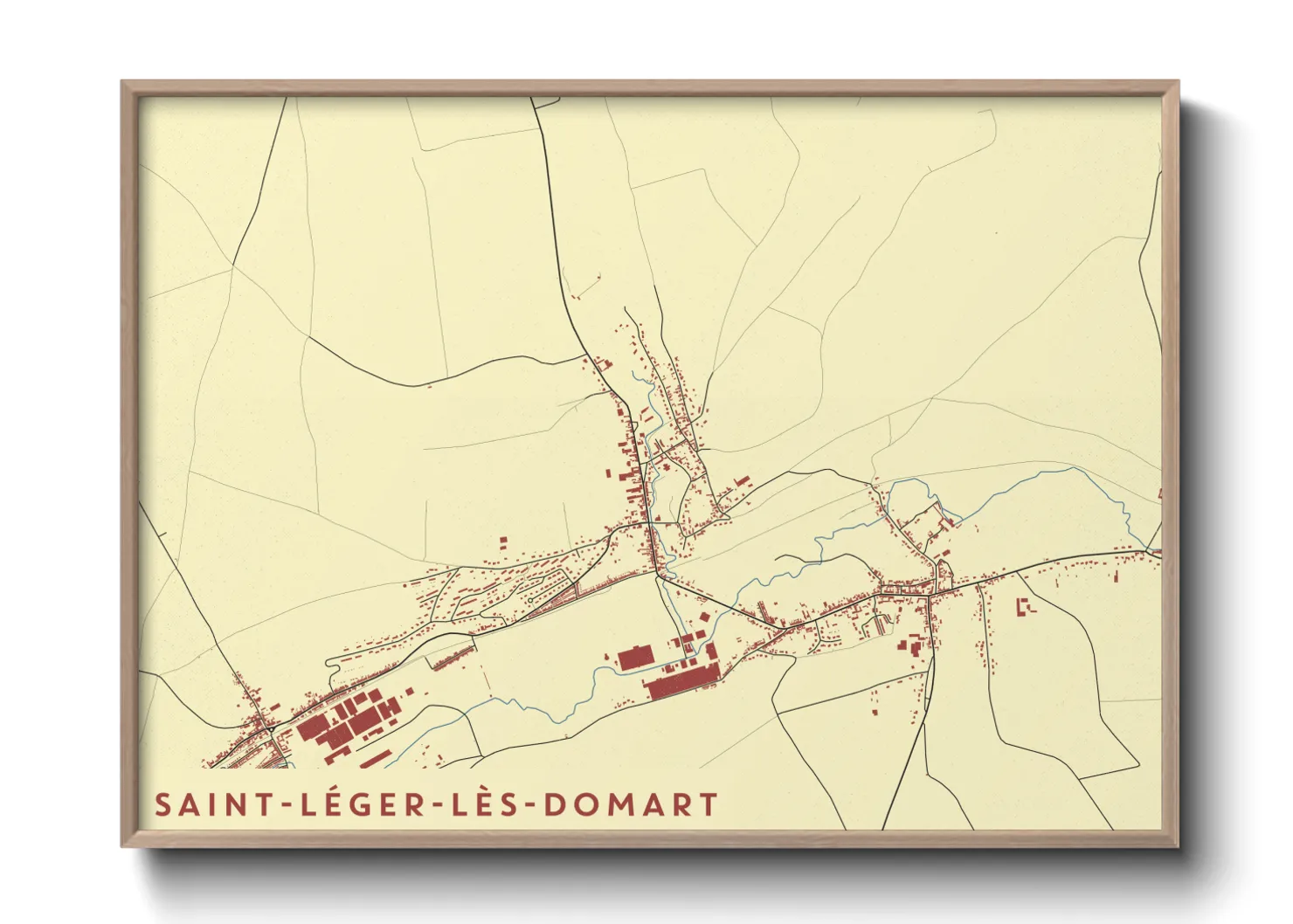 Une affiche de carte sur Saint-Léger-lès-Domart