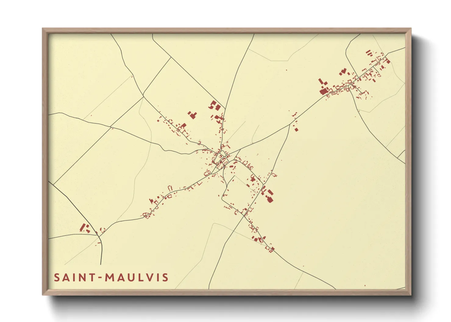 Une affiche de carte sur Saint-Maulvis