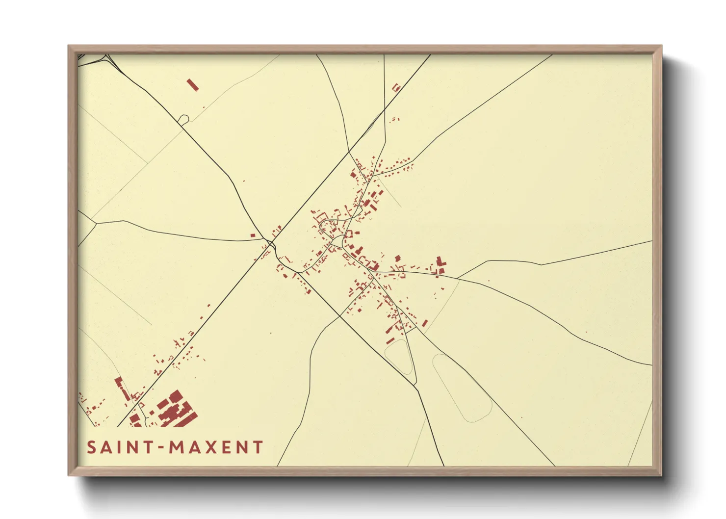 Une affiche de carte sur Saint-Maxent