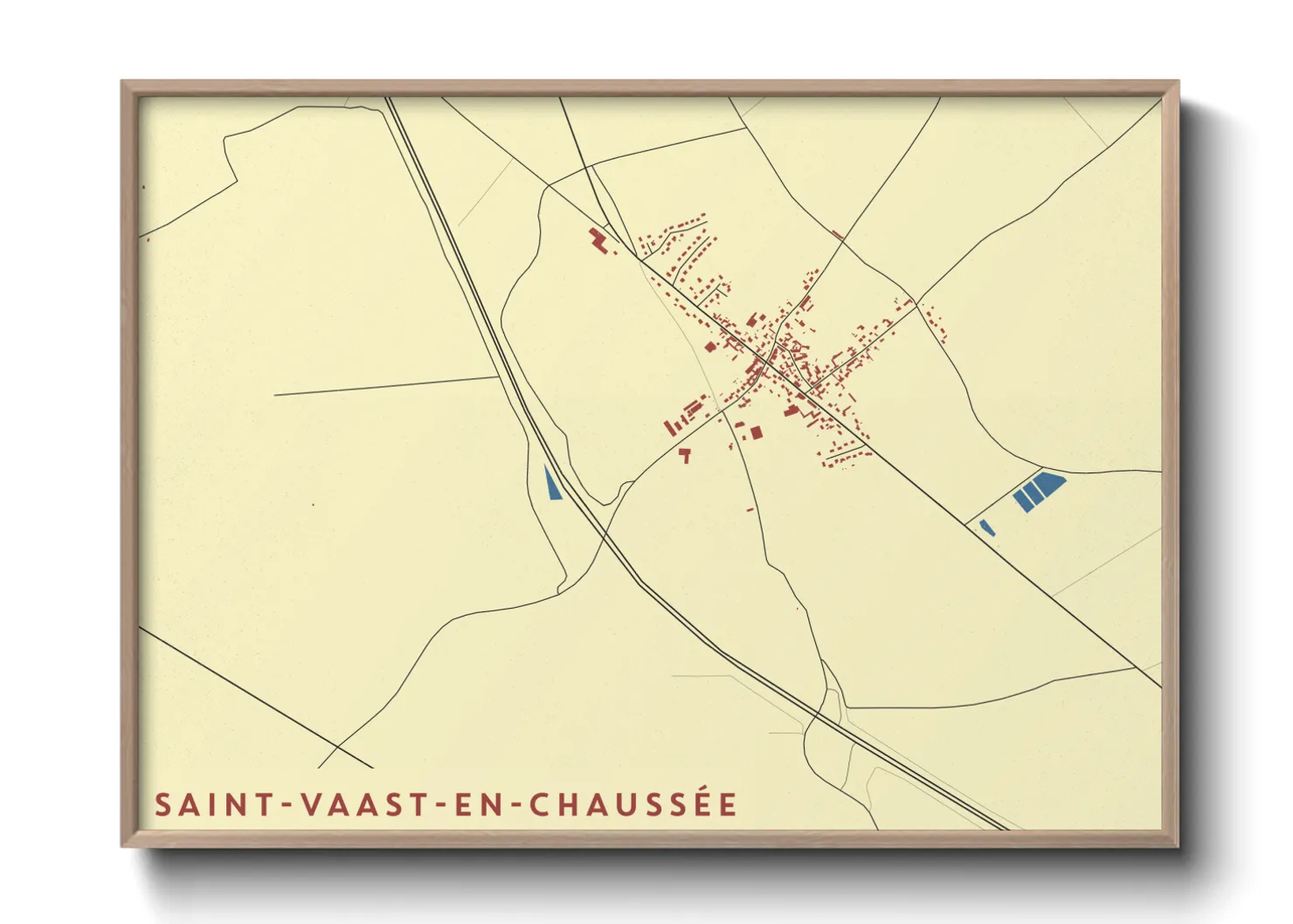 Une affiche de carte sur Saint-Vaast-en-Chaussée