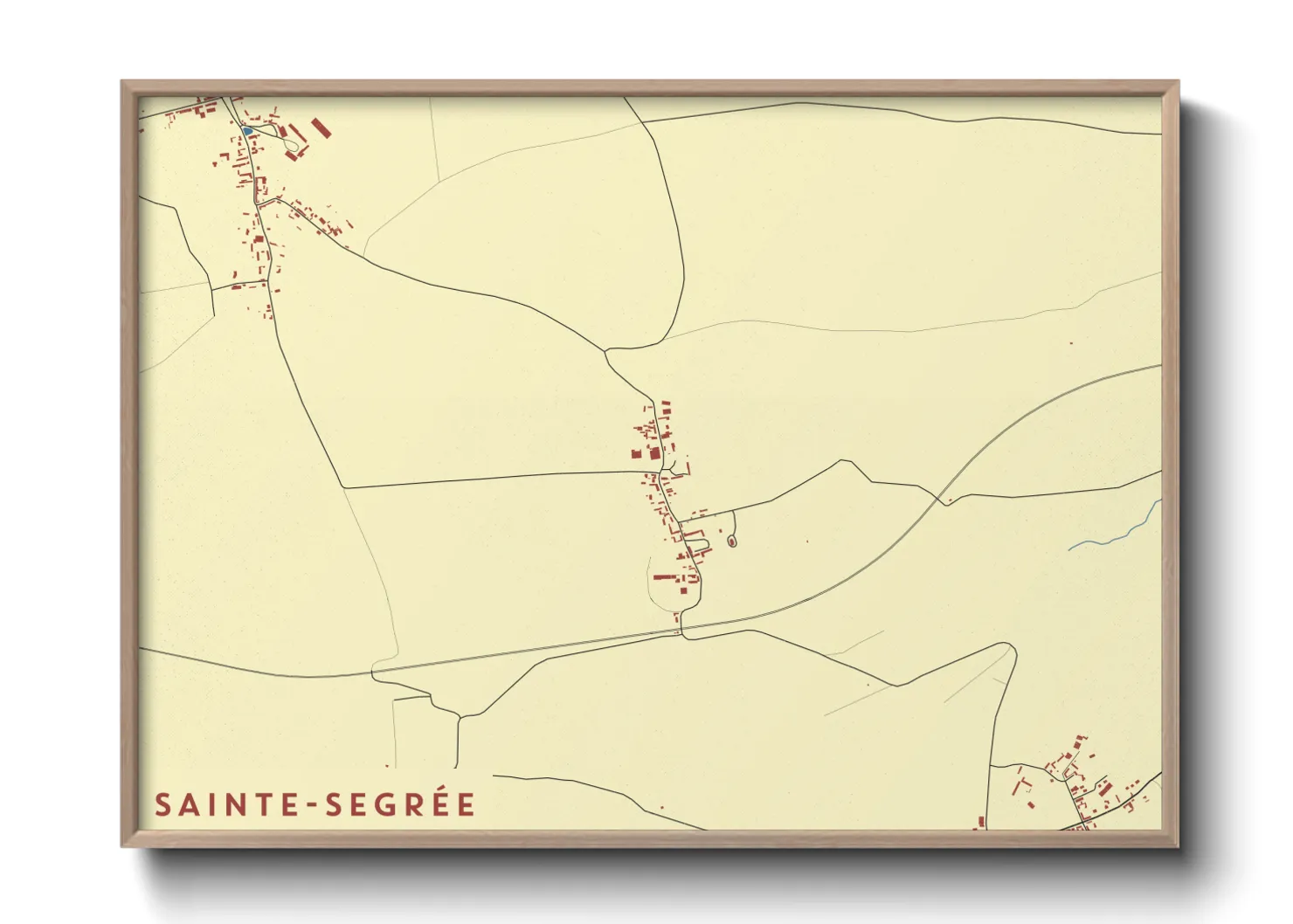 Une affiche de carte sur Sainte-Segrée