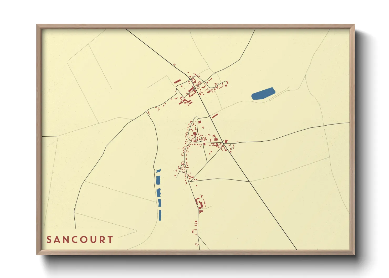 Une affiche de carte sur Sancourt