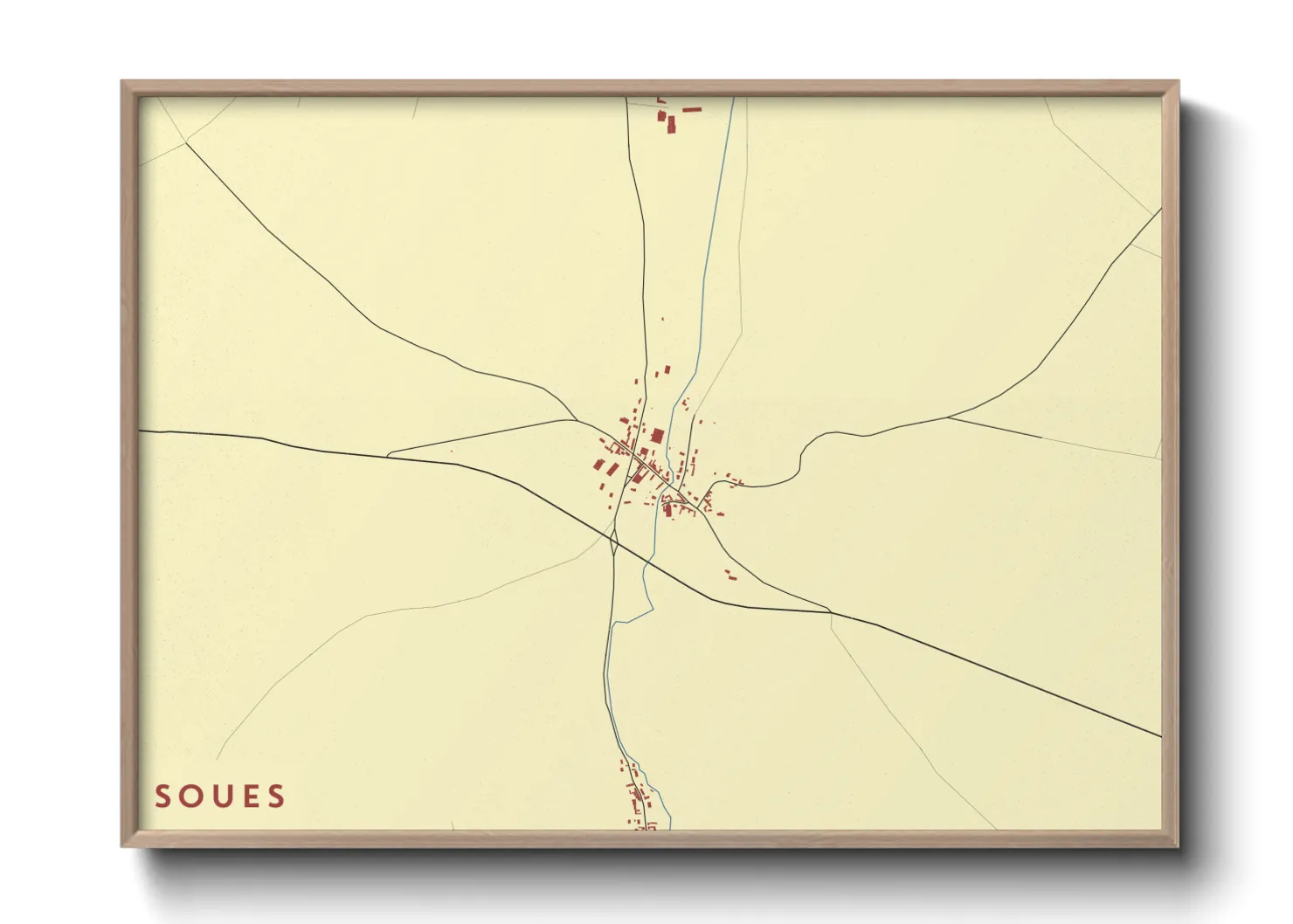 Une affiche de carte sur Soues