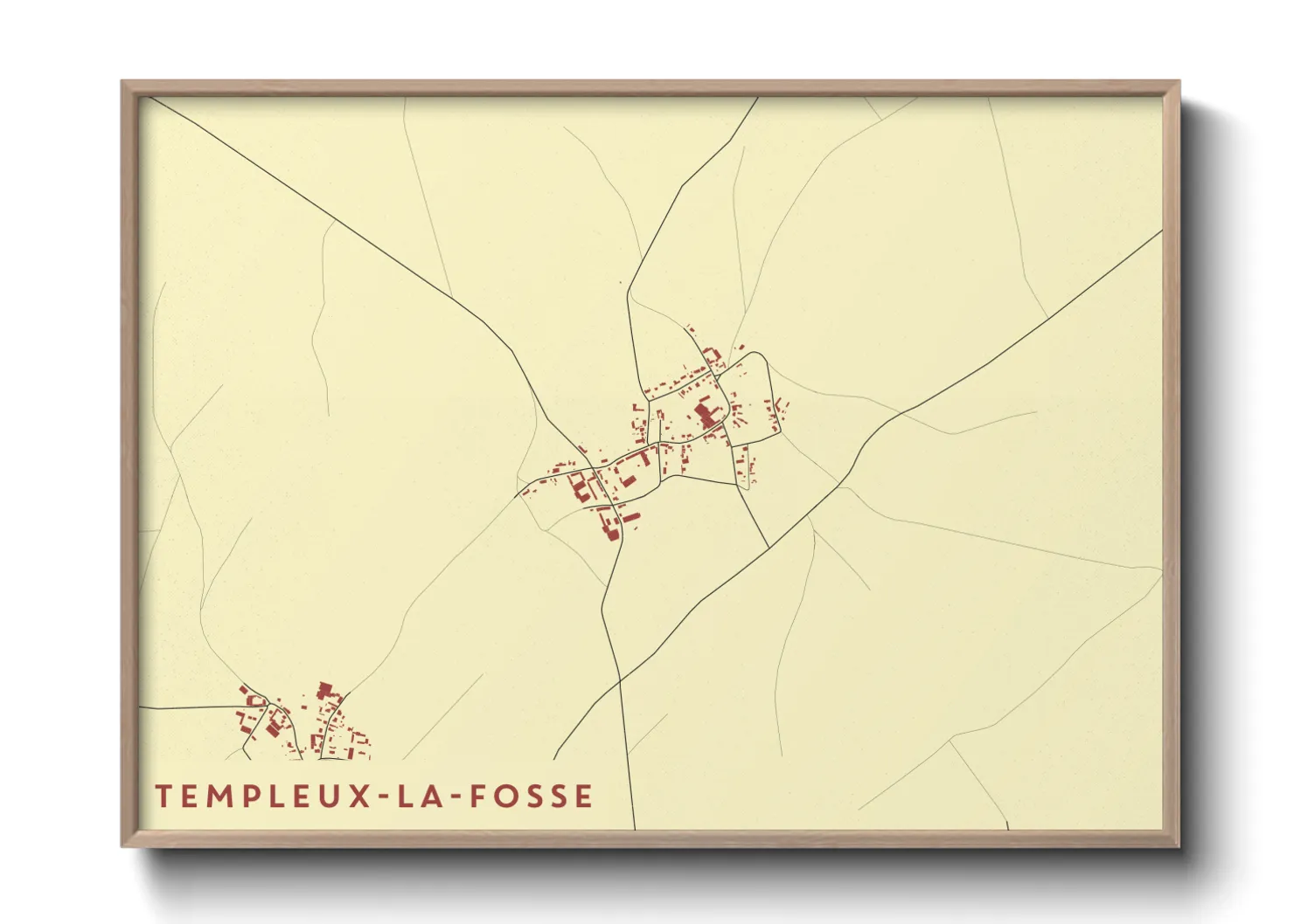 Une affiche de carte sur Templeux-la-Fosse