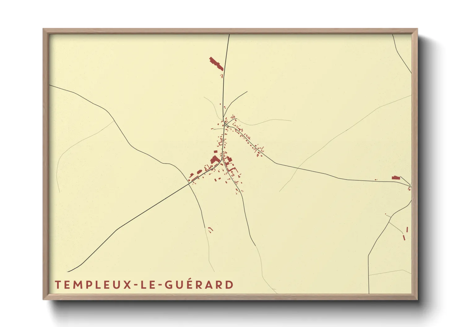 Une affiche de carte sur Templeux-le-Guérard