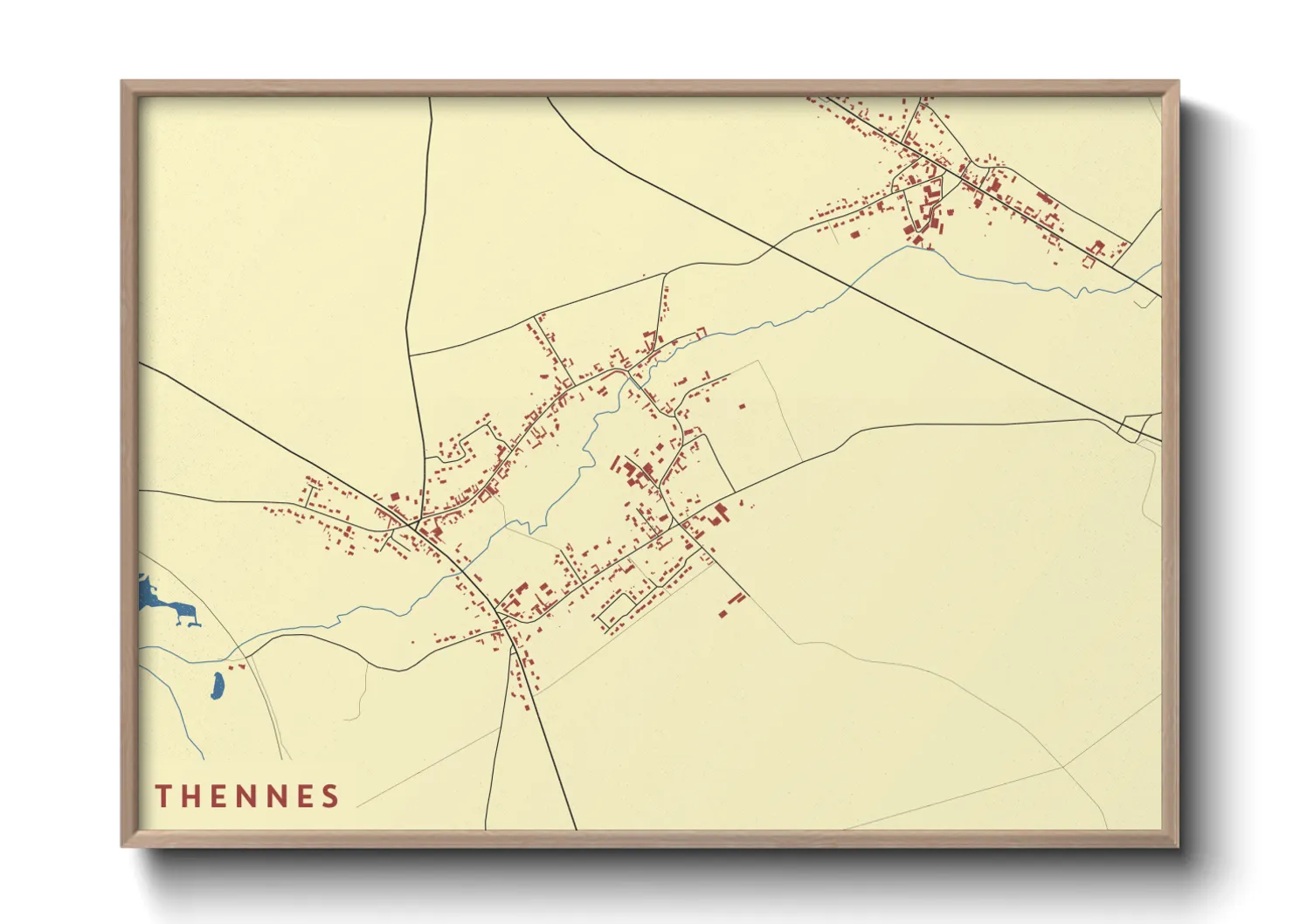 Une affiche de carte sur Thennes