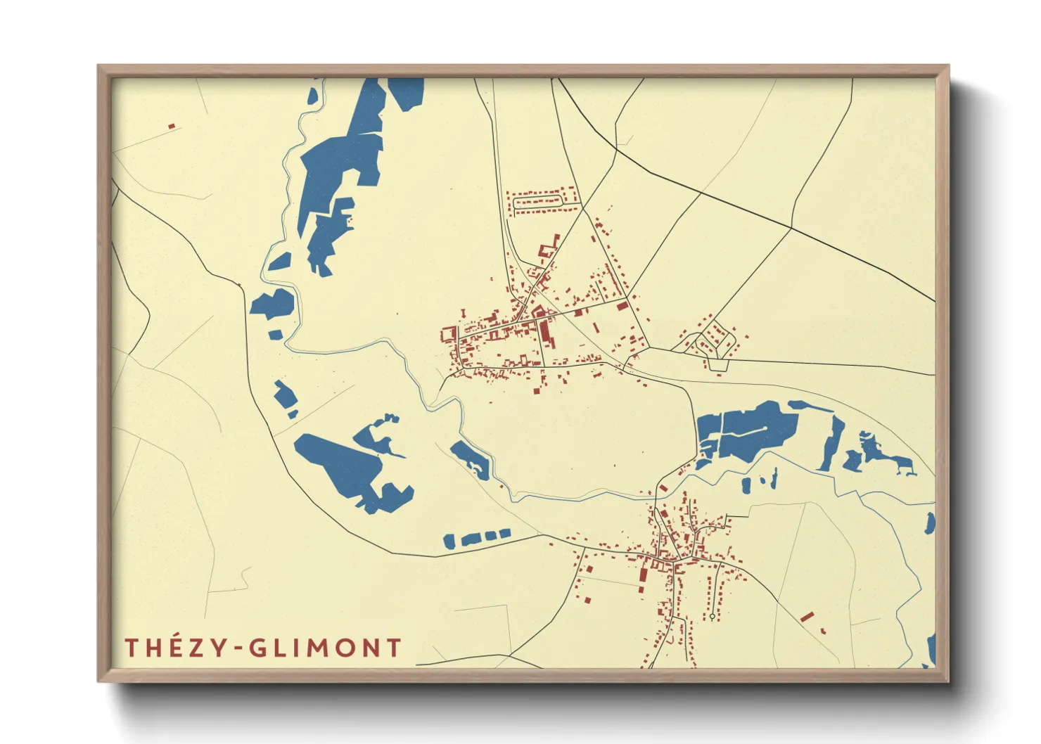 Une affiche de carte sur Thézy-Glimont