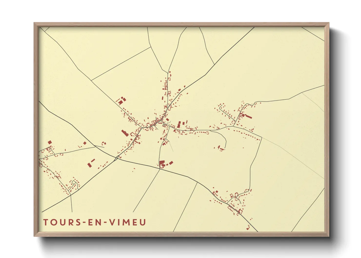 Une affiche de carte sur Tours-en-Vimeu