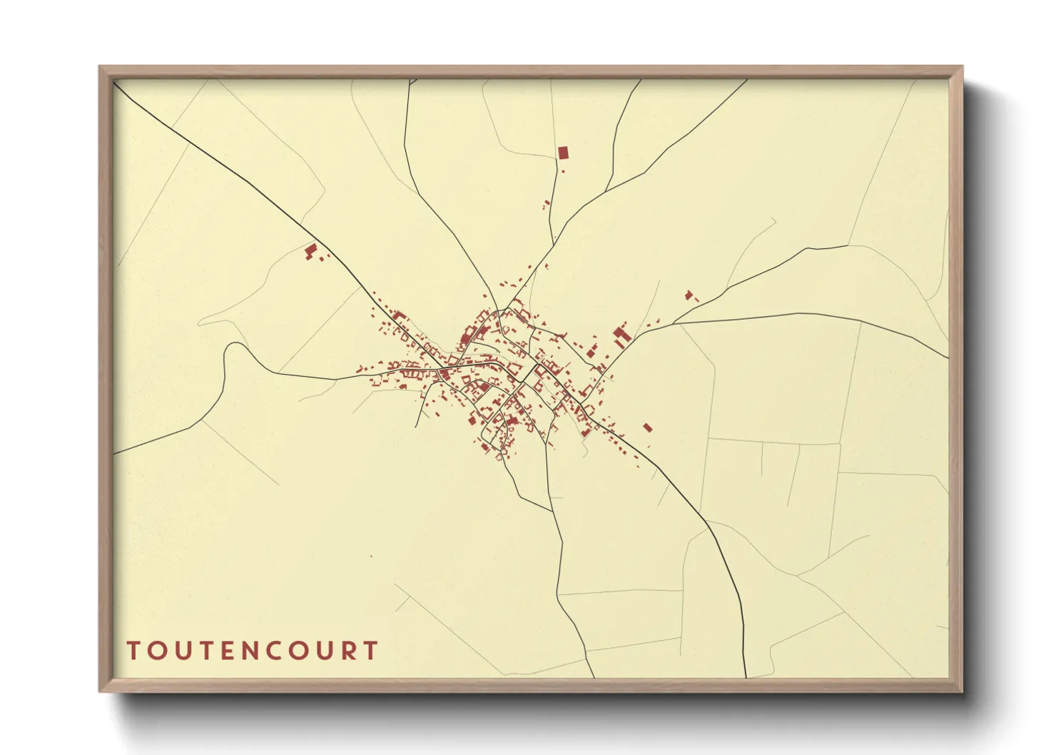 Une affiche de carte sur Toutencourt