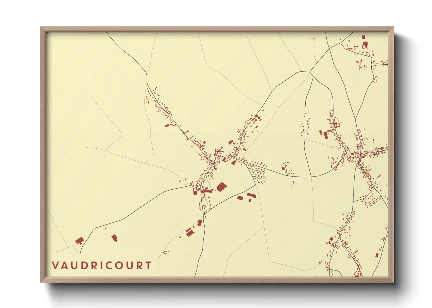 Une affiche de carte sur Vaudricourt