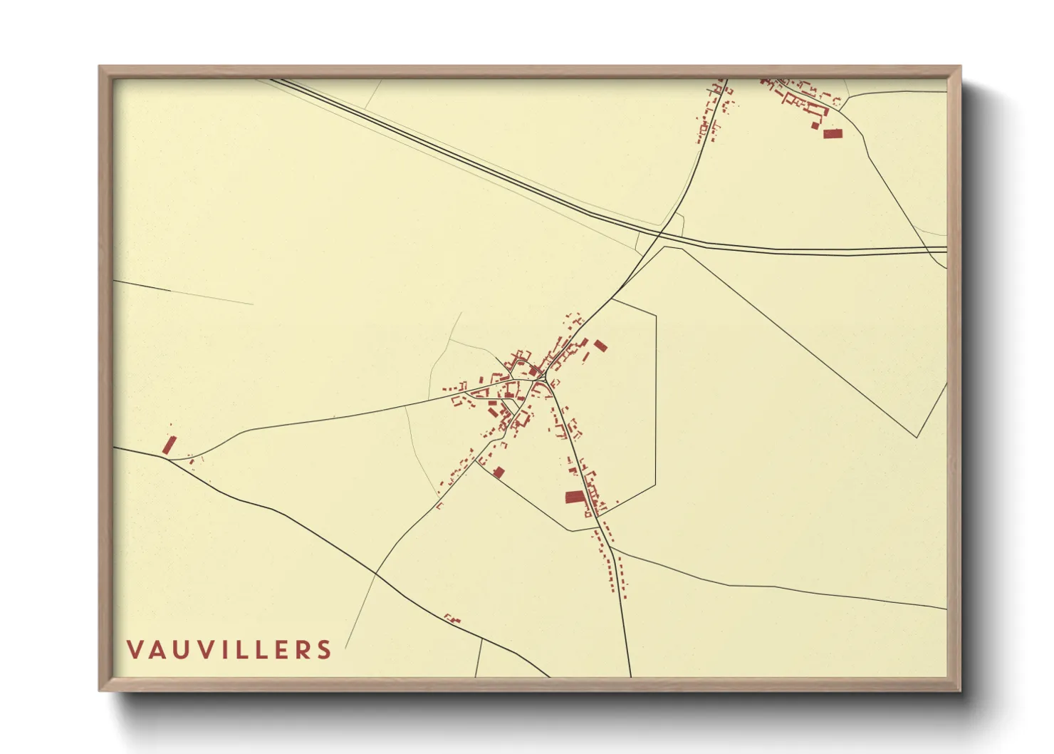 Une affiche de carte sur Vauvillers