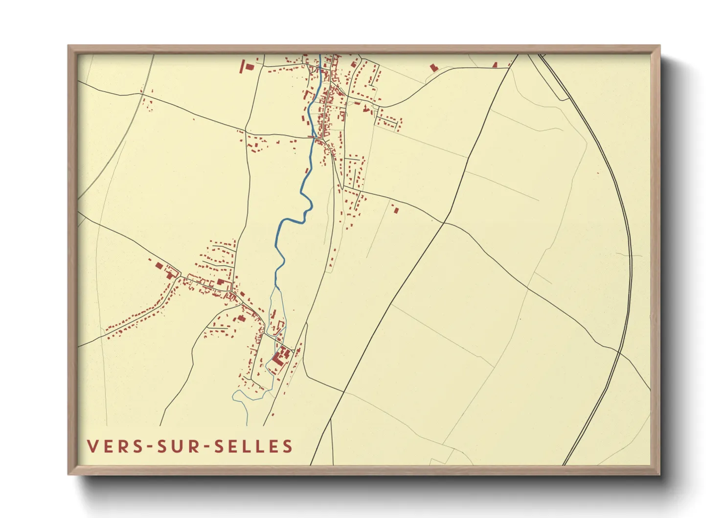 Une affiche de carte sur Vers-sur-Selles