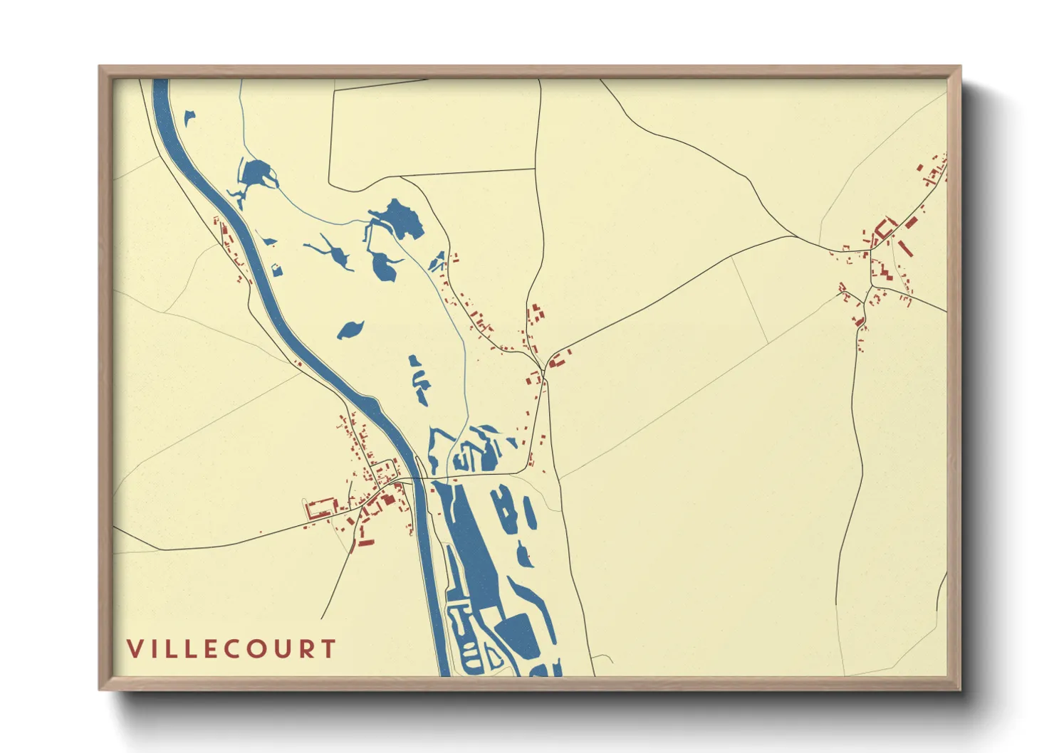 Une affiche de carte sur Villecourt