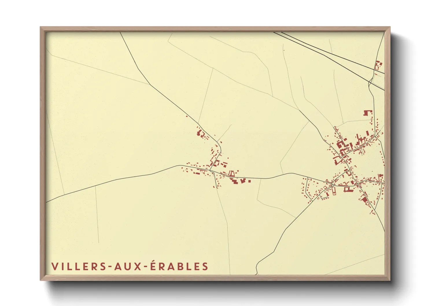 Une affiche de carte sur Villers-aux-Érables