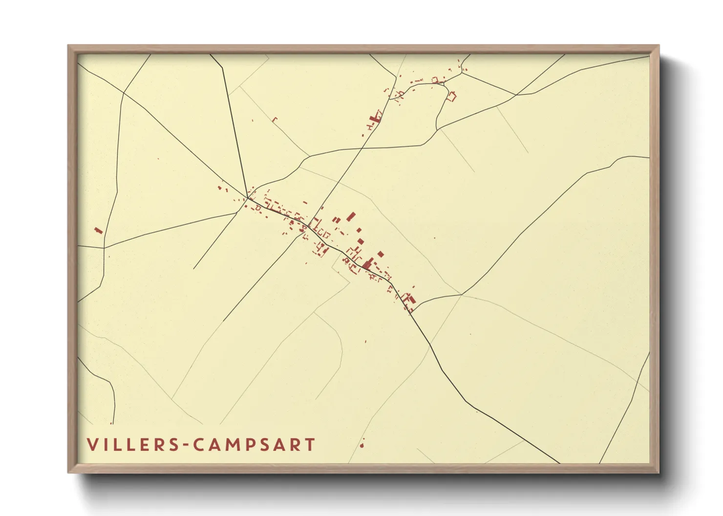Une affiche de carte sur Villers-Campsart