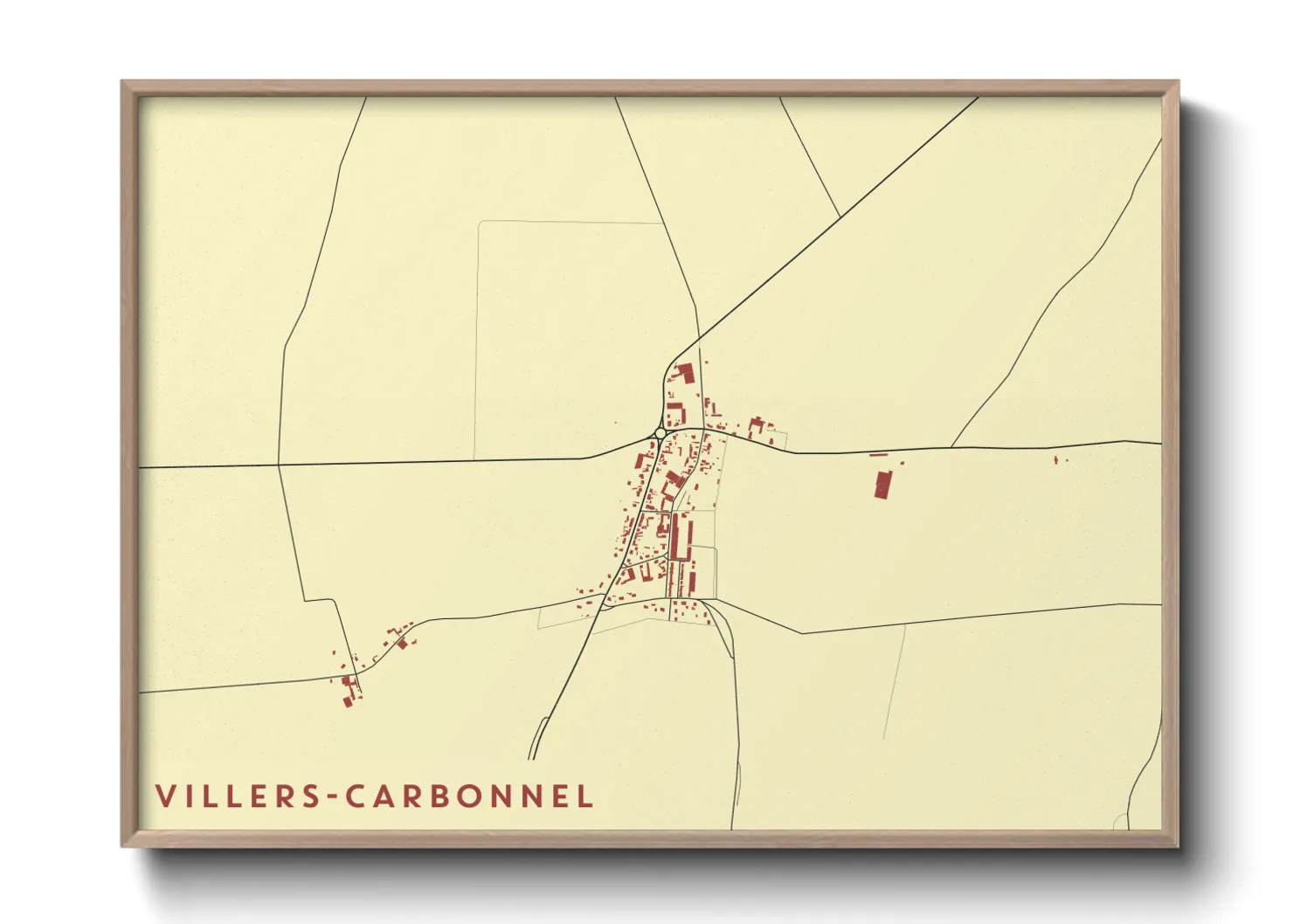 Une affiche de carte sur Villers-Carbonnel