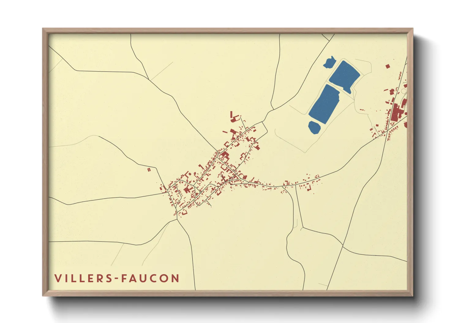 Une affiche de carte sur Villers-Faucon