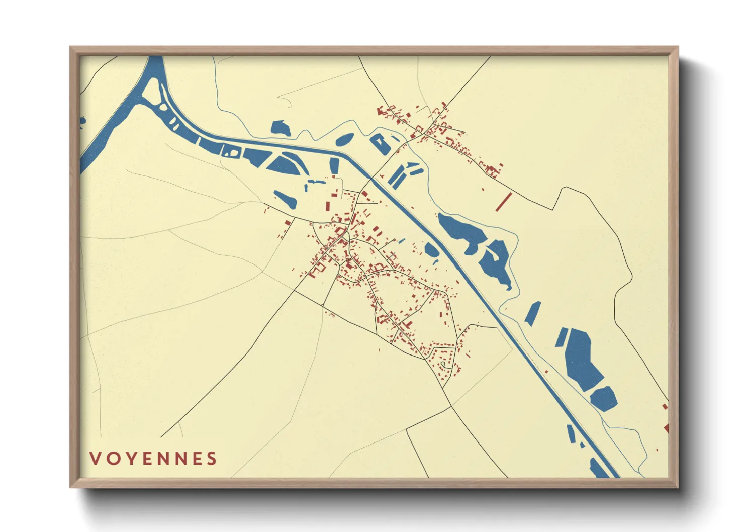 Une affiche de carte sur Voyennes