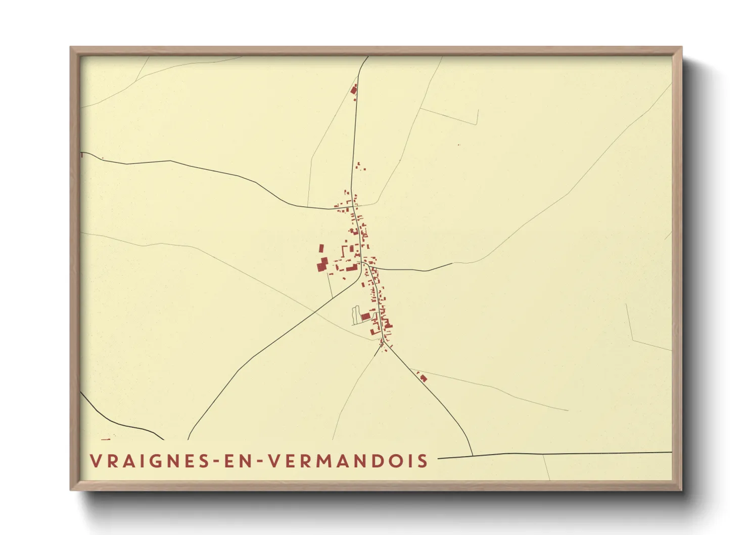 Une affiche de carte sur Vraignes-en-Vermandois
